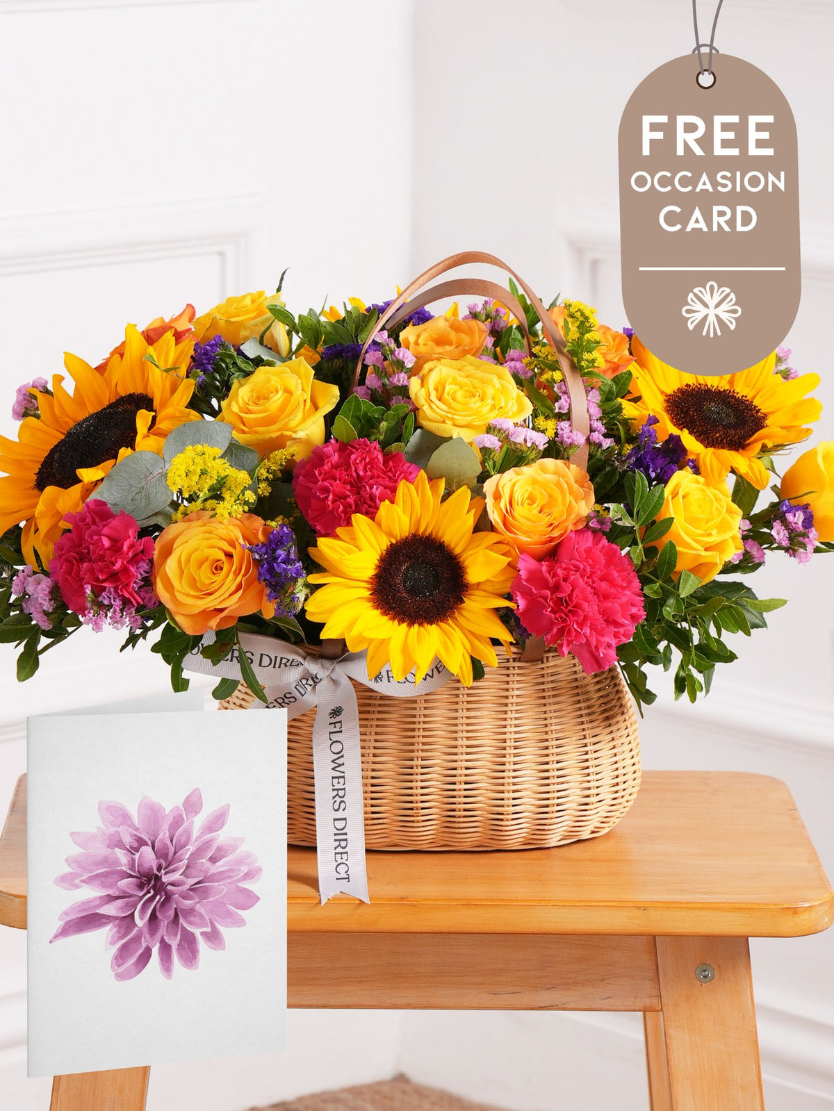 Colour Burst Basket with Free Occasion Card