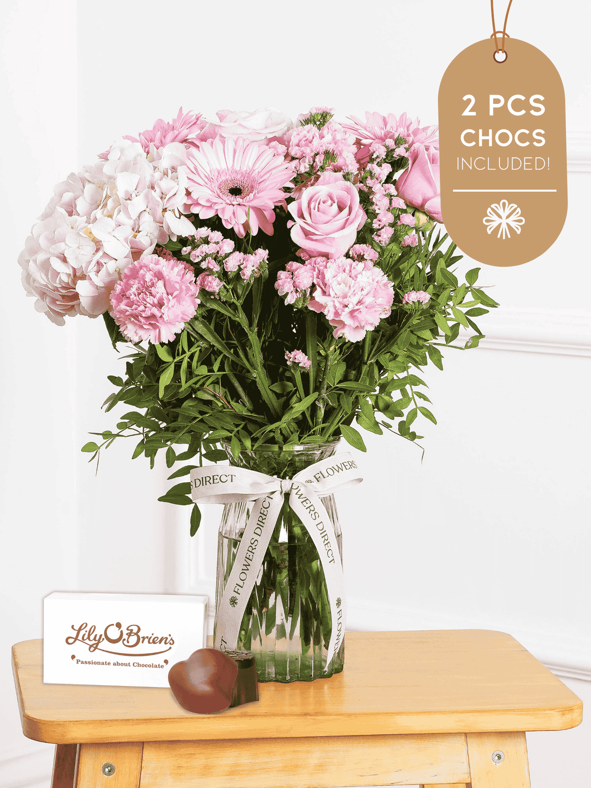 Mother's Day Sweetheart Vase 2 Pcs Chocs included!