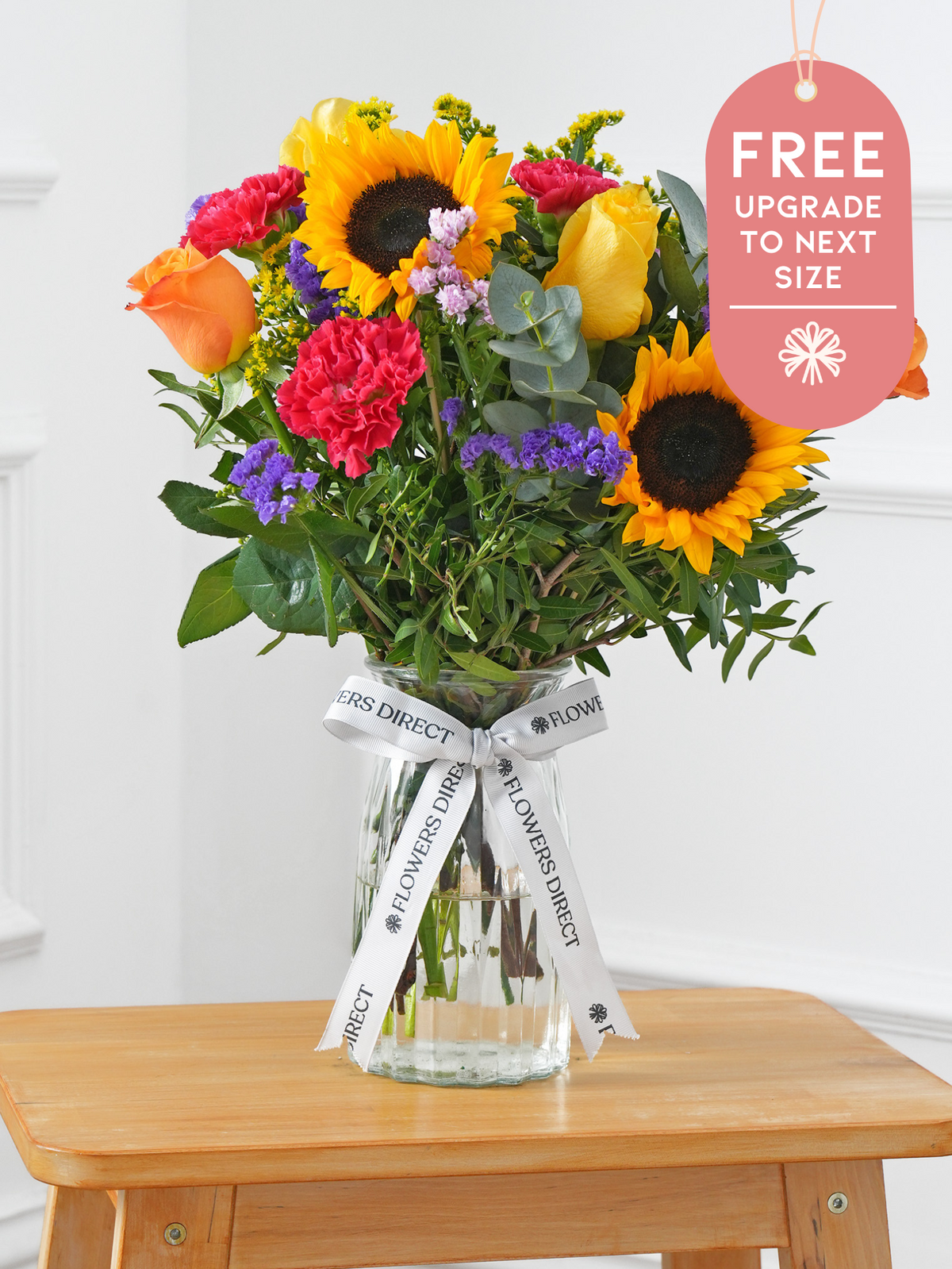 Mother&#39;s Day Colour Burst - Vase with Free Upgrade to Next Size