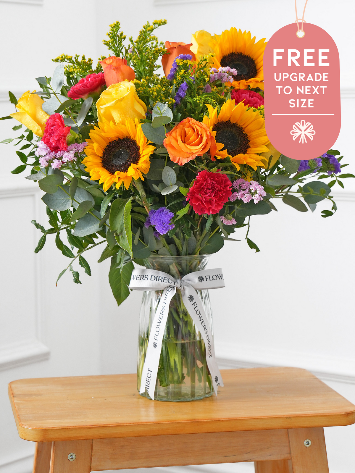 Mother&#39;s Day Colour Burst - Vase with Free Upgrade to Next Size