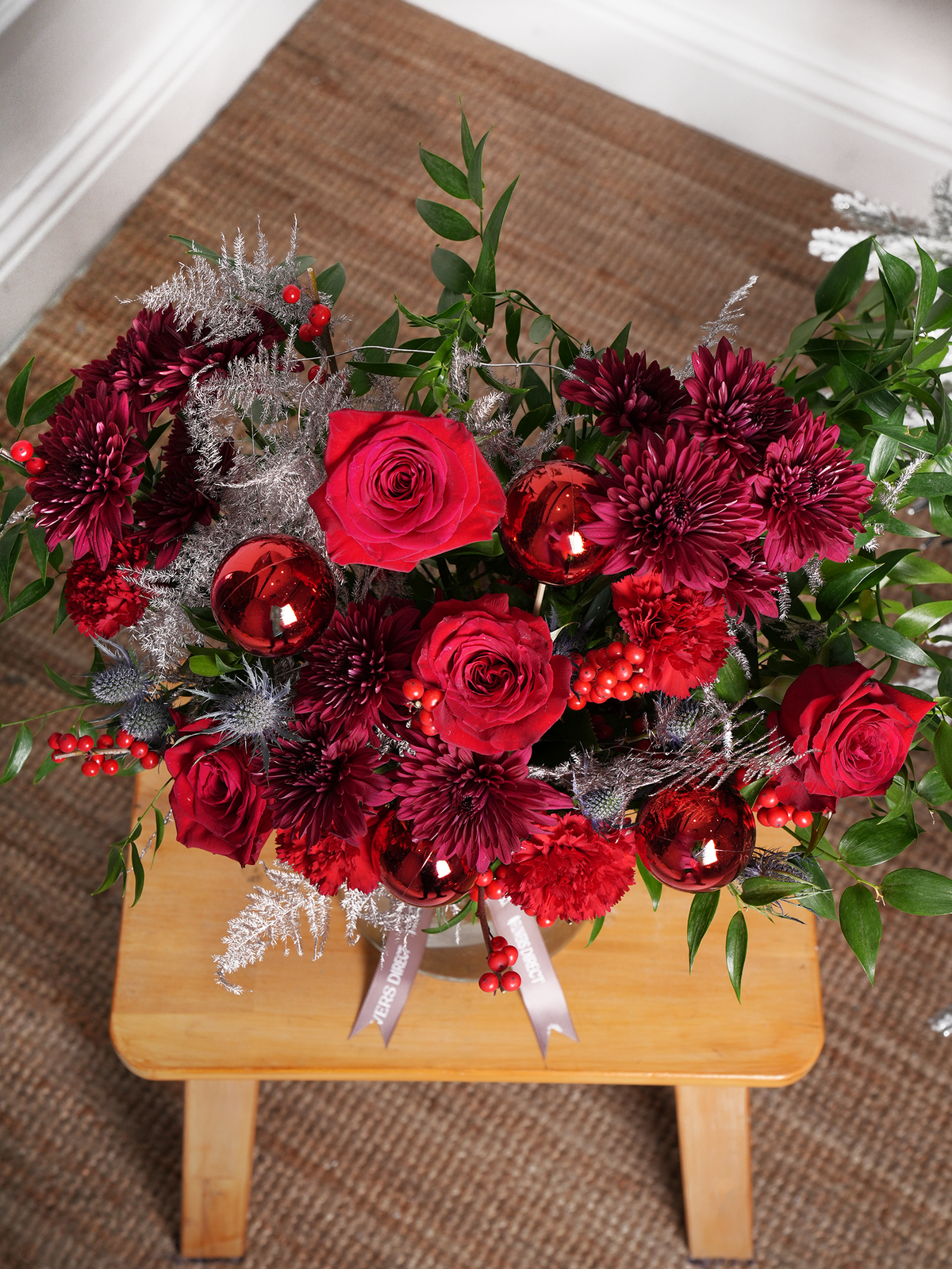 Berry Red Christmas Splendor Vase