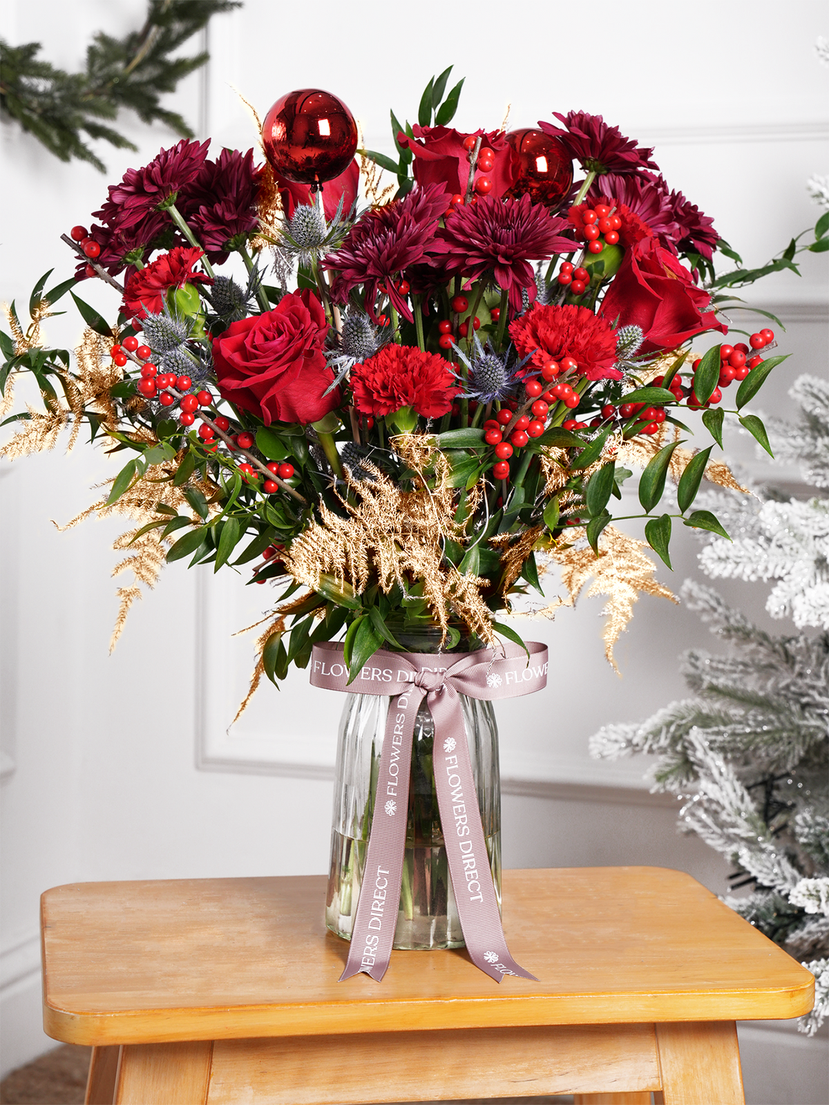 Berry Red Christmas Vase