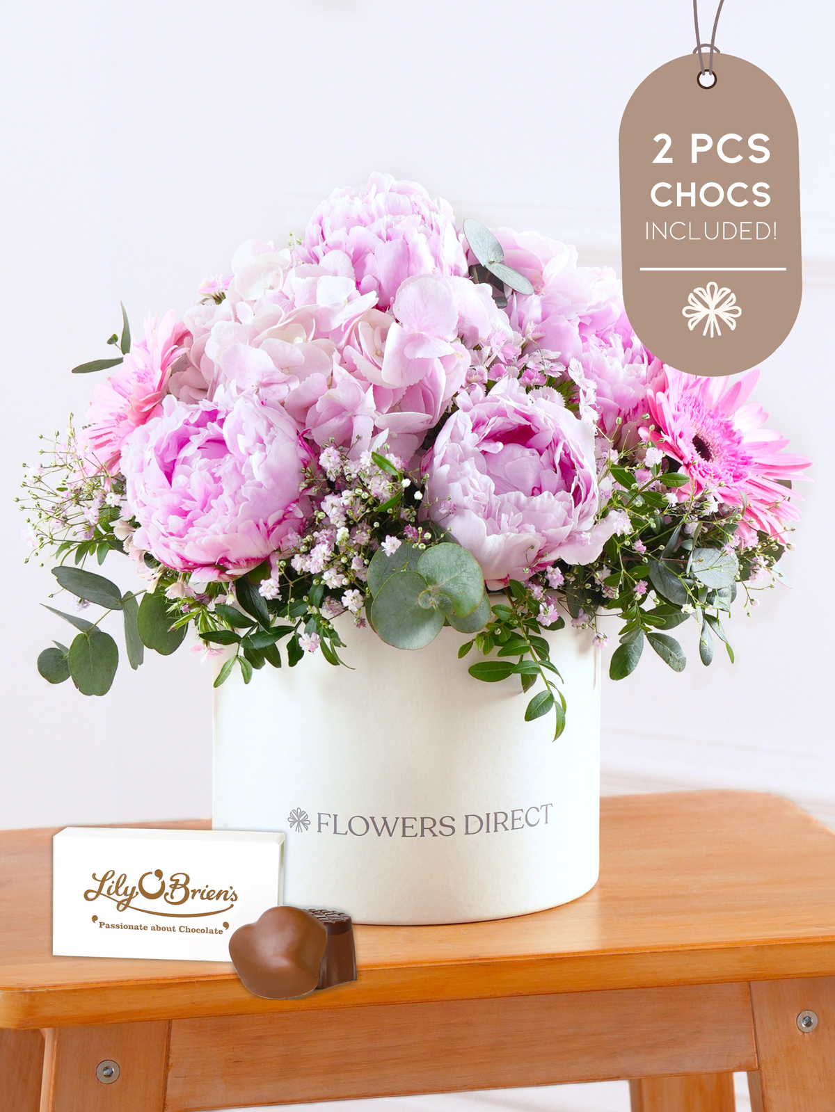 Peony Sweetheart Hatbox 2pcs Chocs included!