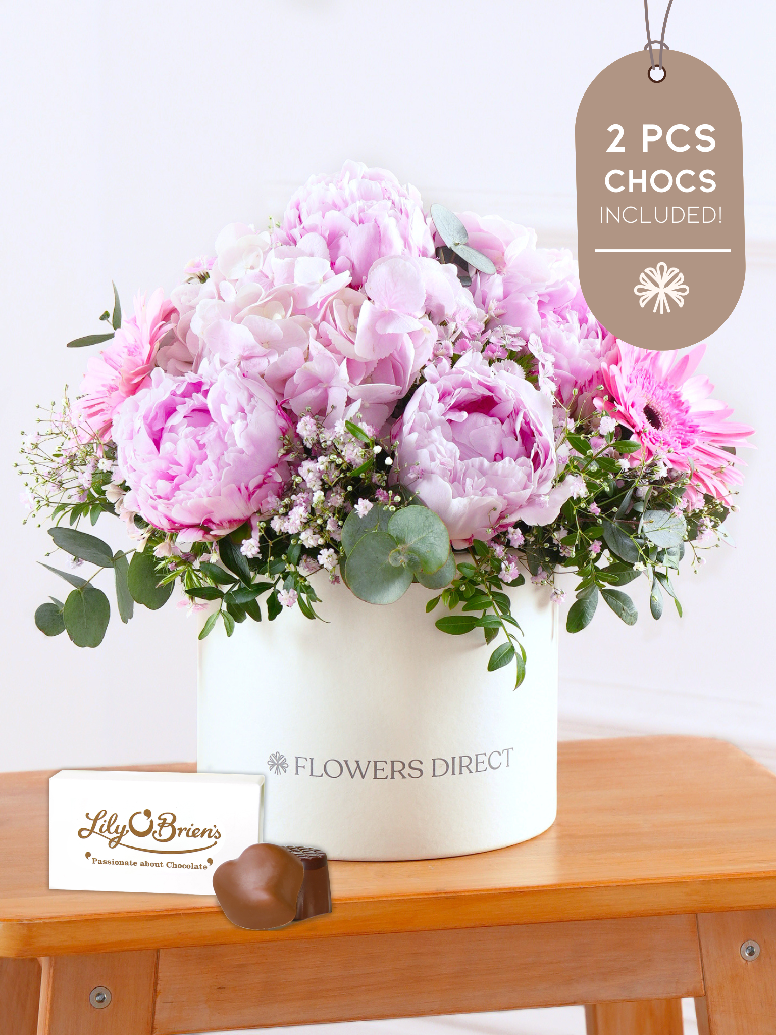 Peony Sweetheart Hatbox | Online Delivery | Flowers Direct