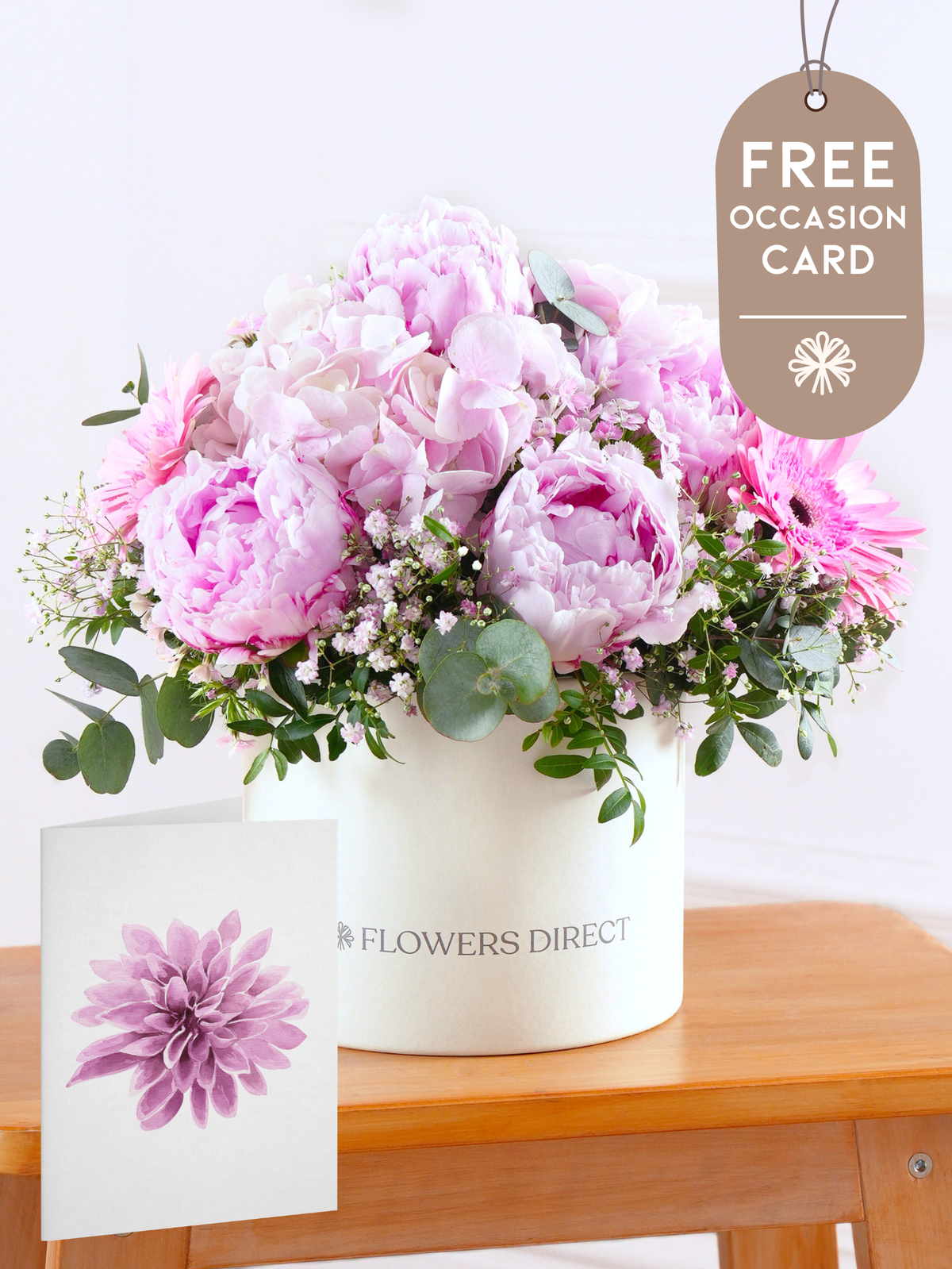 Peony Sweetheart Hatbox with Free Occasion Card