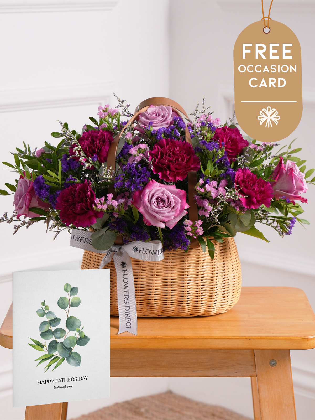 Father's Day Purple Majesty Basket with Free Occasion Card