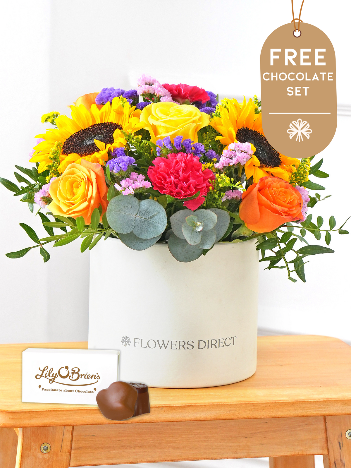 Colour Burst - Hatbox with Free Chocolate Set