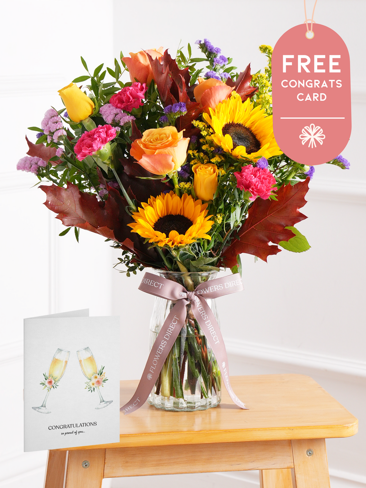 Autumn Charm - Vase with Free Congratulations Card