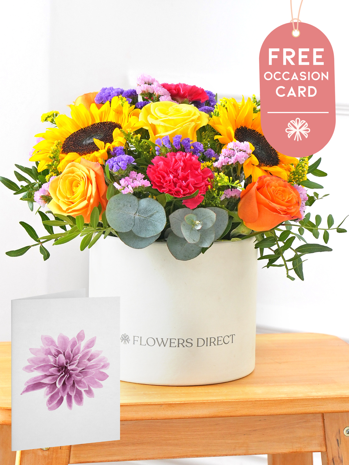 Colour Burst Hatbox with Free Occasion Card