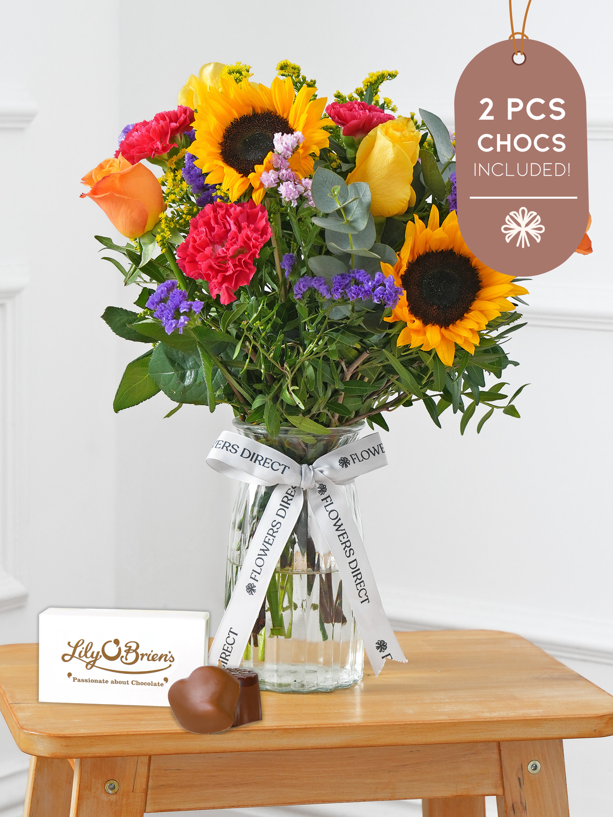 Colour Burst Vase 2 Pcs Chocs included!