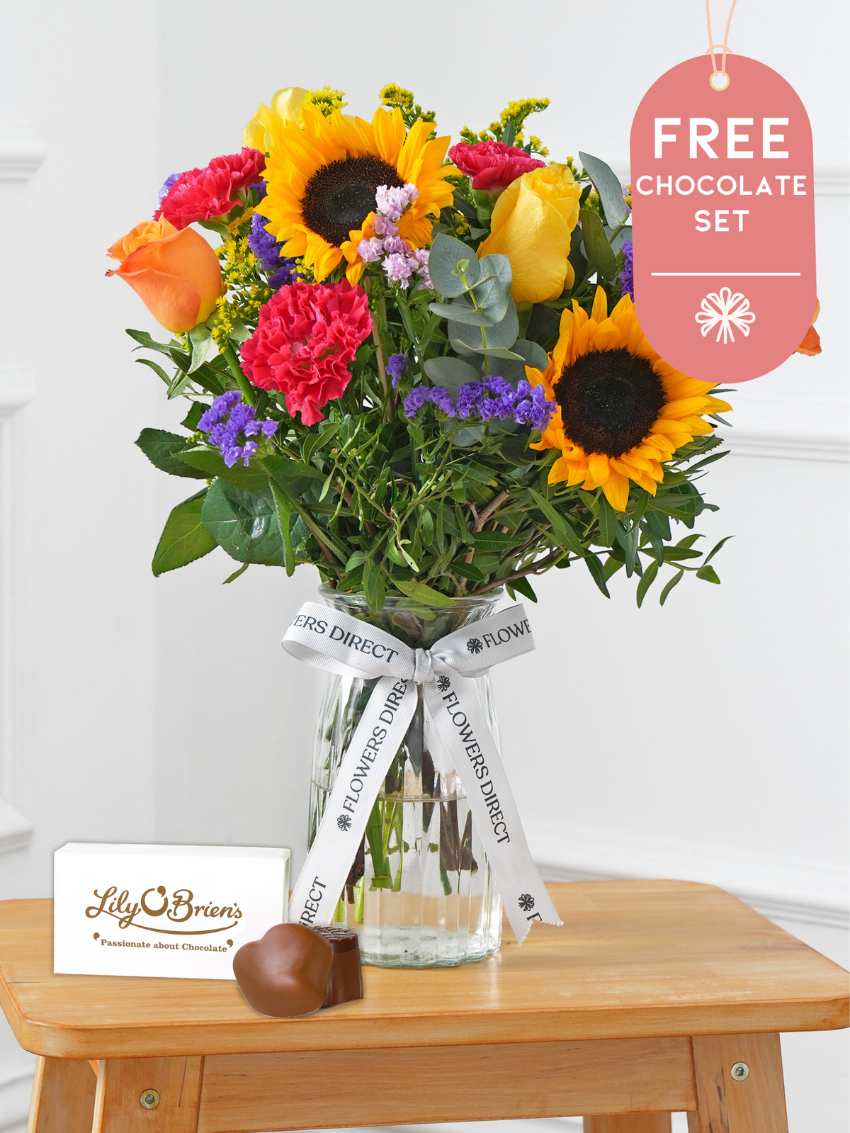 Colour Burst - Vase with Free Chocolate Set