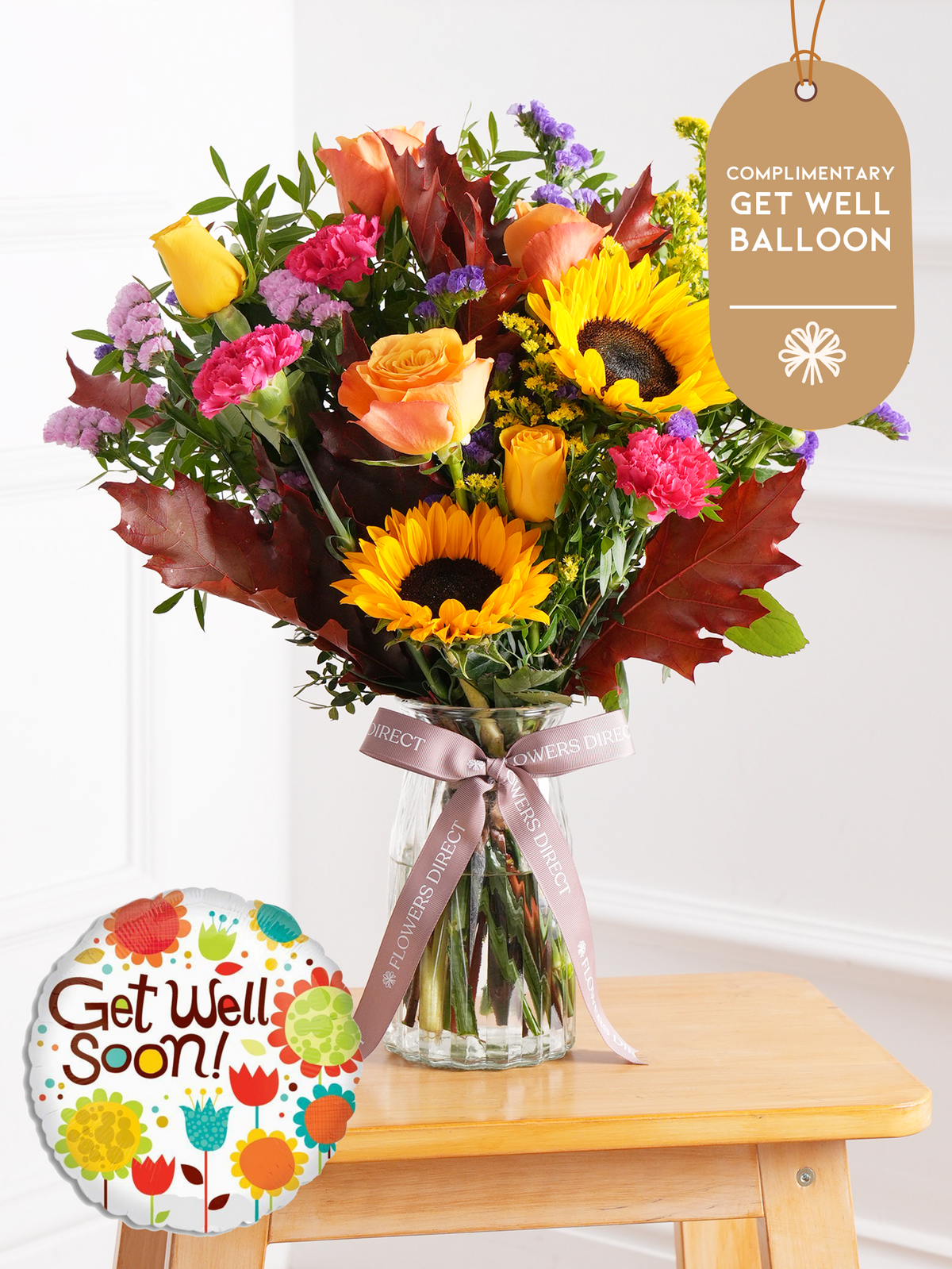 Autumn Charm - Vase with Free Get Well Balloon