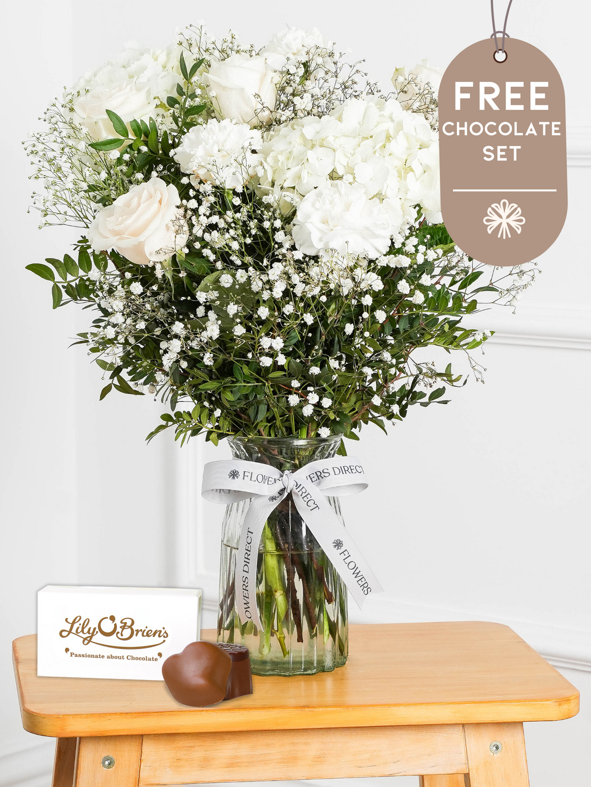 Mother&#39;s Day Pure Bliss - Vase with Free Chocolate Set