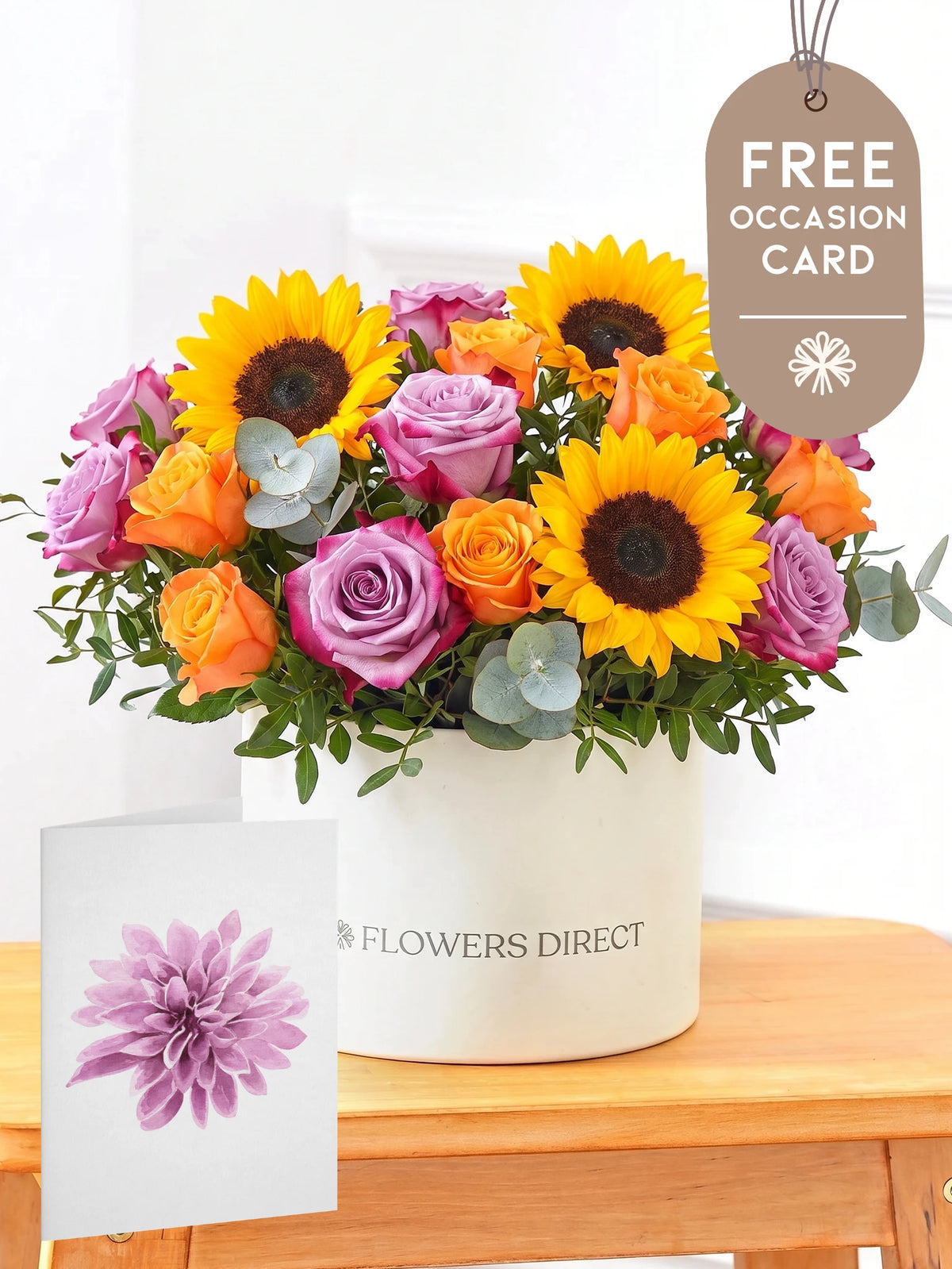 Sunflower Hatbox with Free Occasion Card
