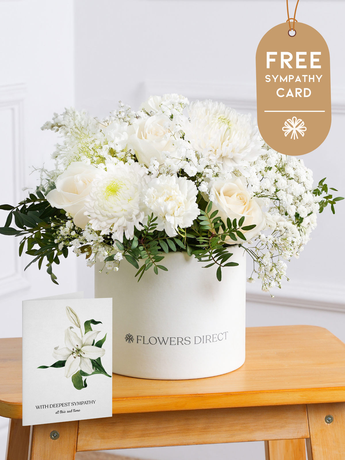 Sympathy Simply White - Hatbox with Free Sympathy card