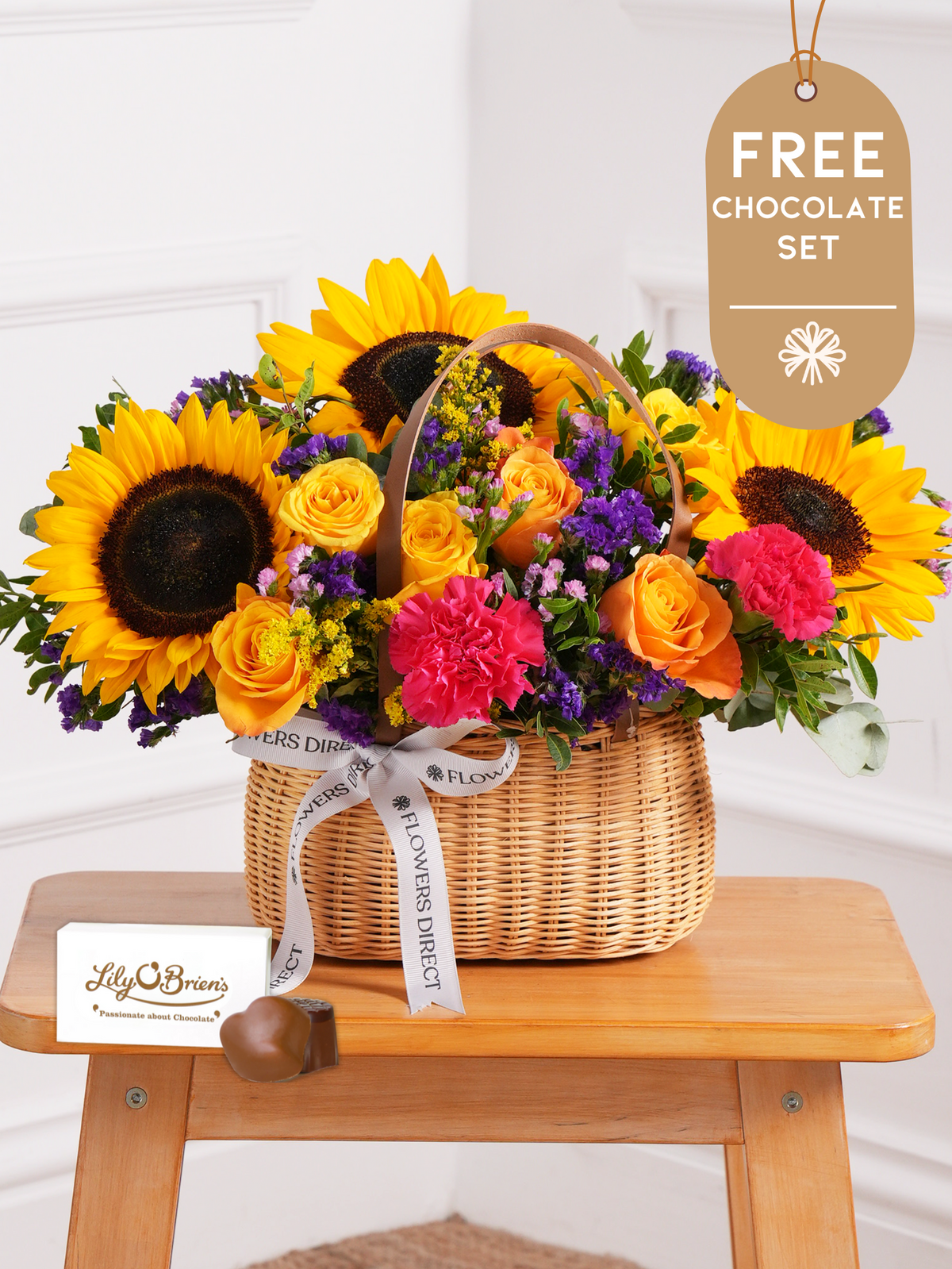 Colour Burst - Basket with Free Chocolate Set