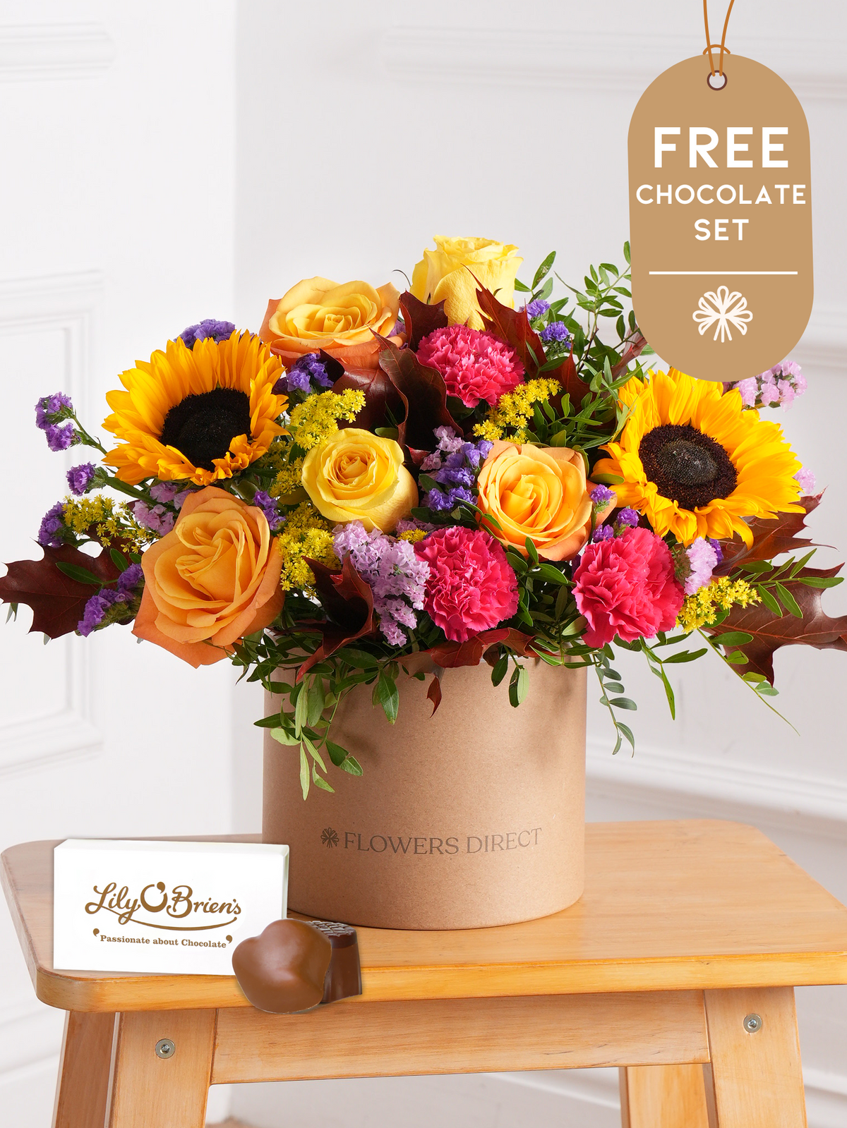 Autumn Charm - Hatbox with Free Chocolate Set