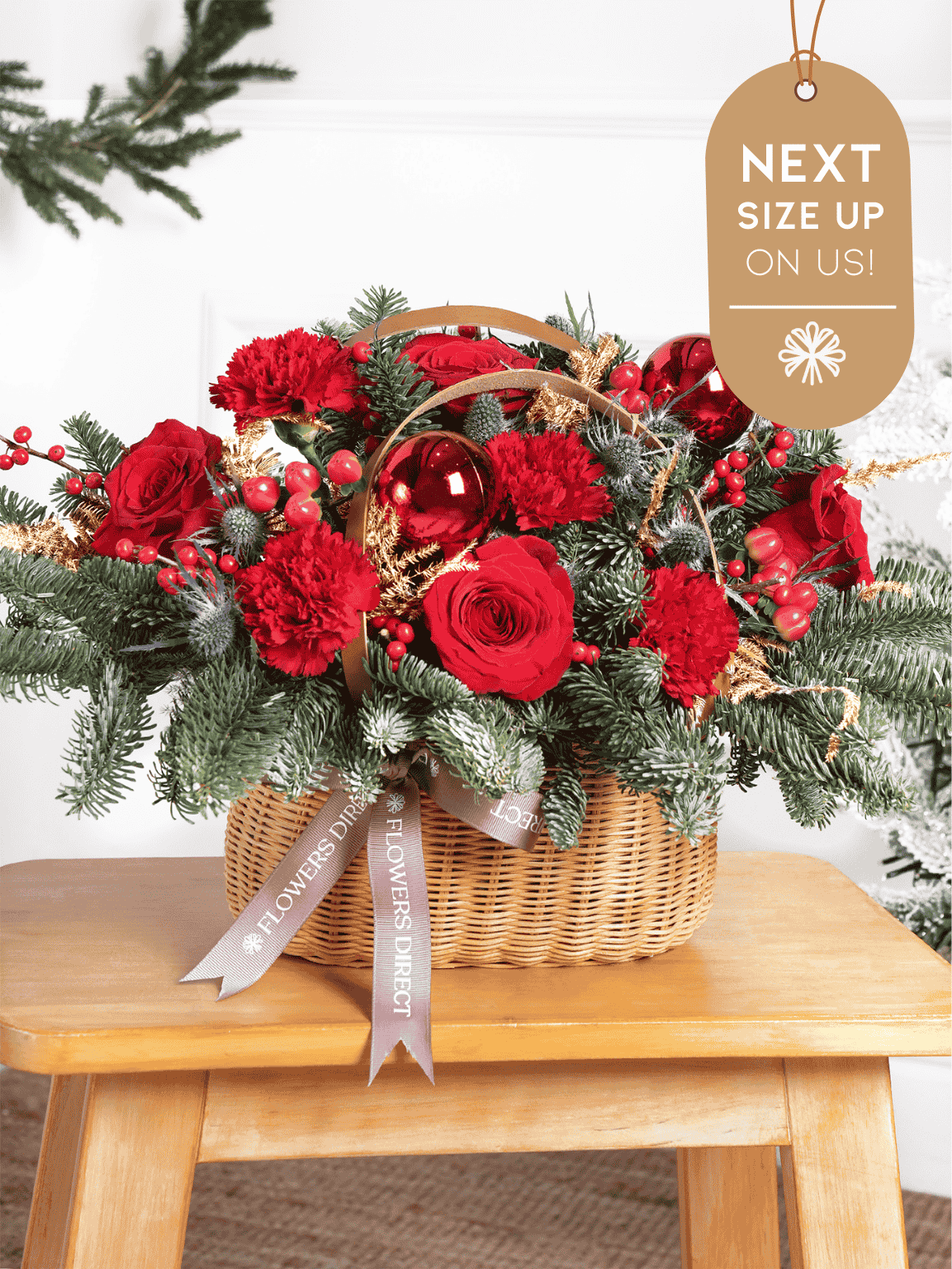 Berry Red Christmas Basket Next Size Up – On Us!