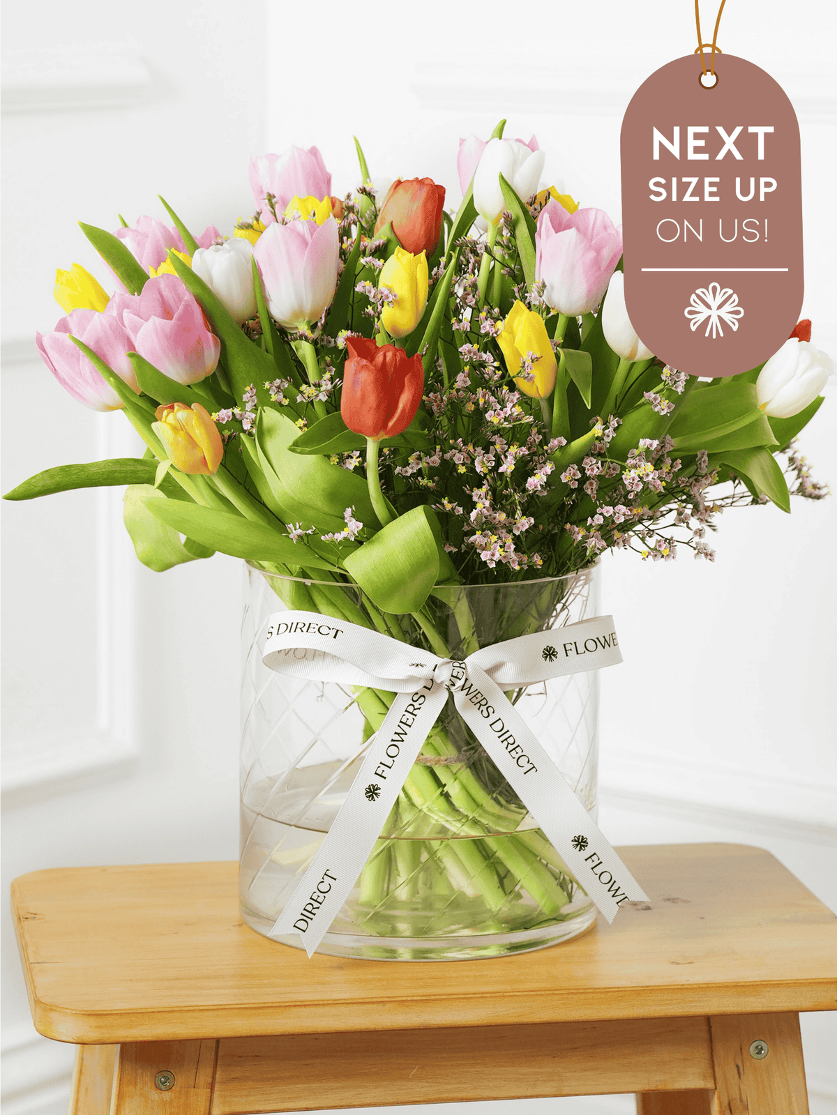 Medley Tulips - Vase Next Size Up – On Us!