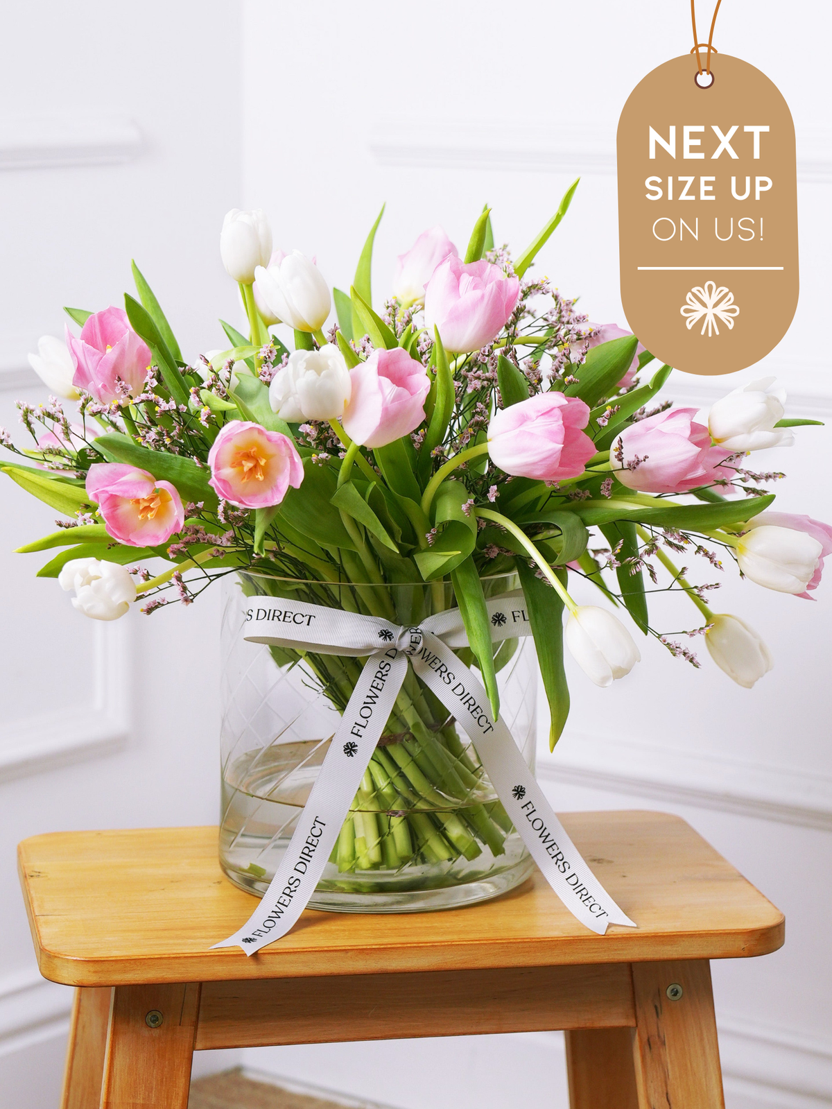 Mixed Tulips Vase  Next Size Up – On Us!