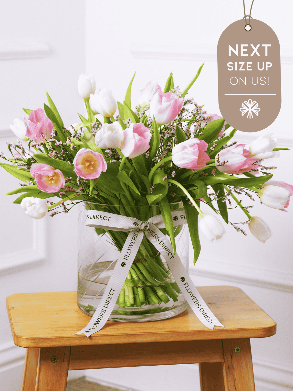Mixed Tulips Vase  Next Size Up – On Us!