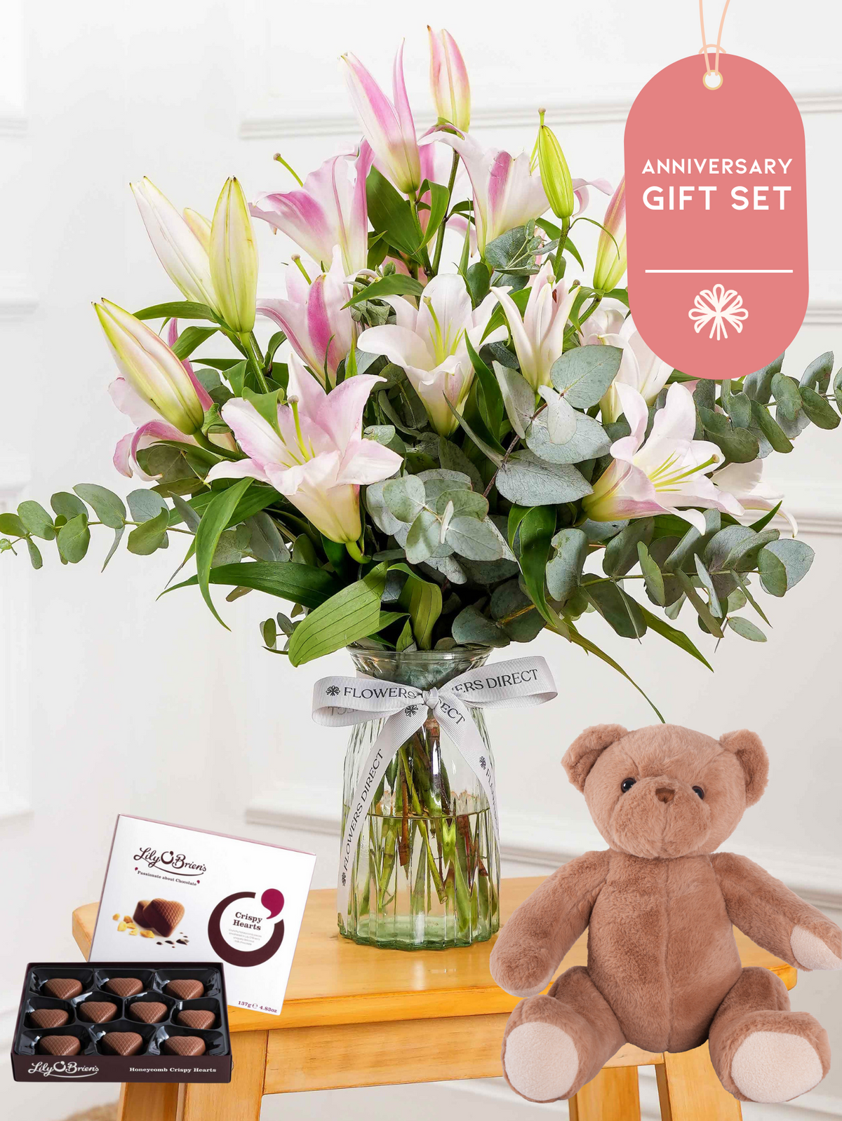 Anniversary Pink Lily - Vase Gift Set