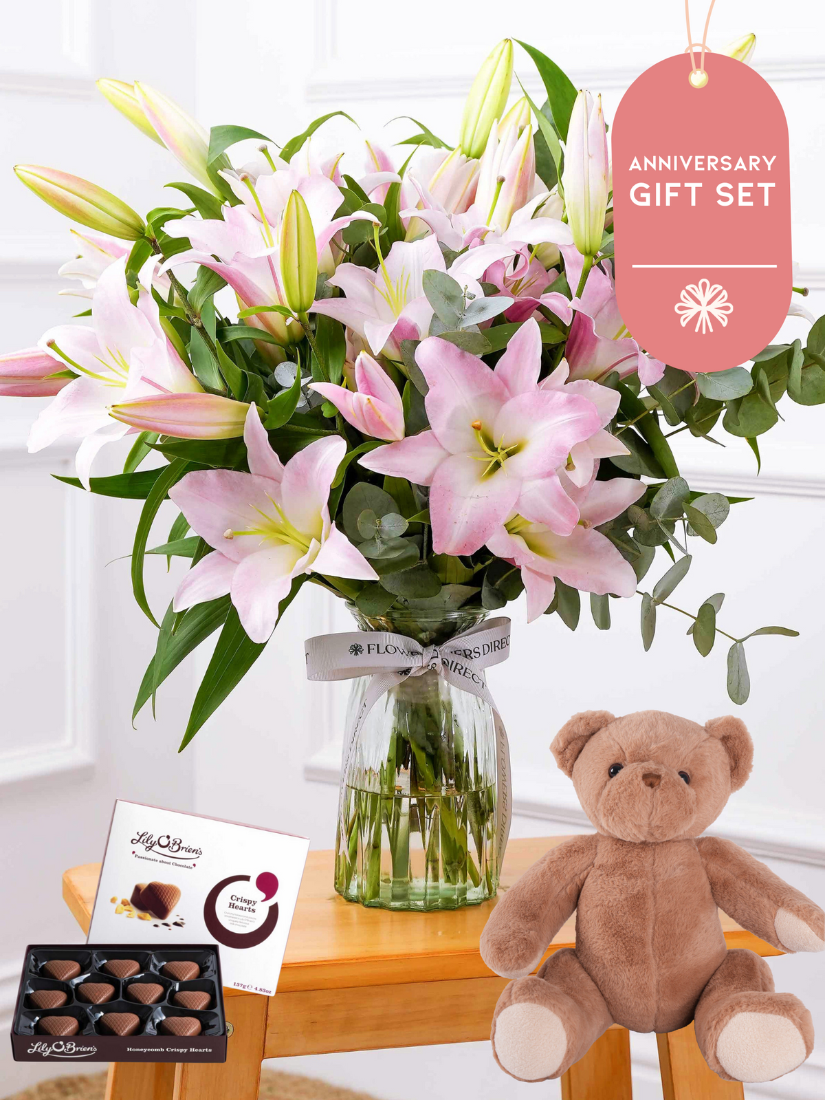 Anniversary Pink Lily - Vase Gift Set