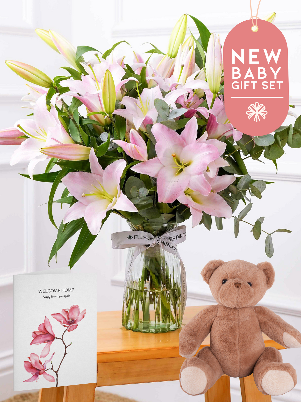 New Baby Pink Lily - Vase Gift Set