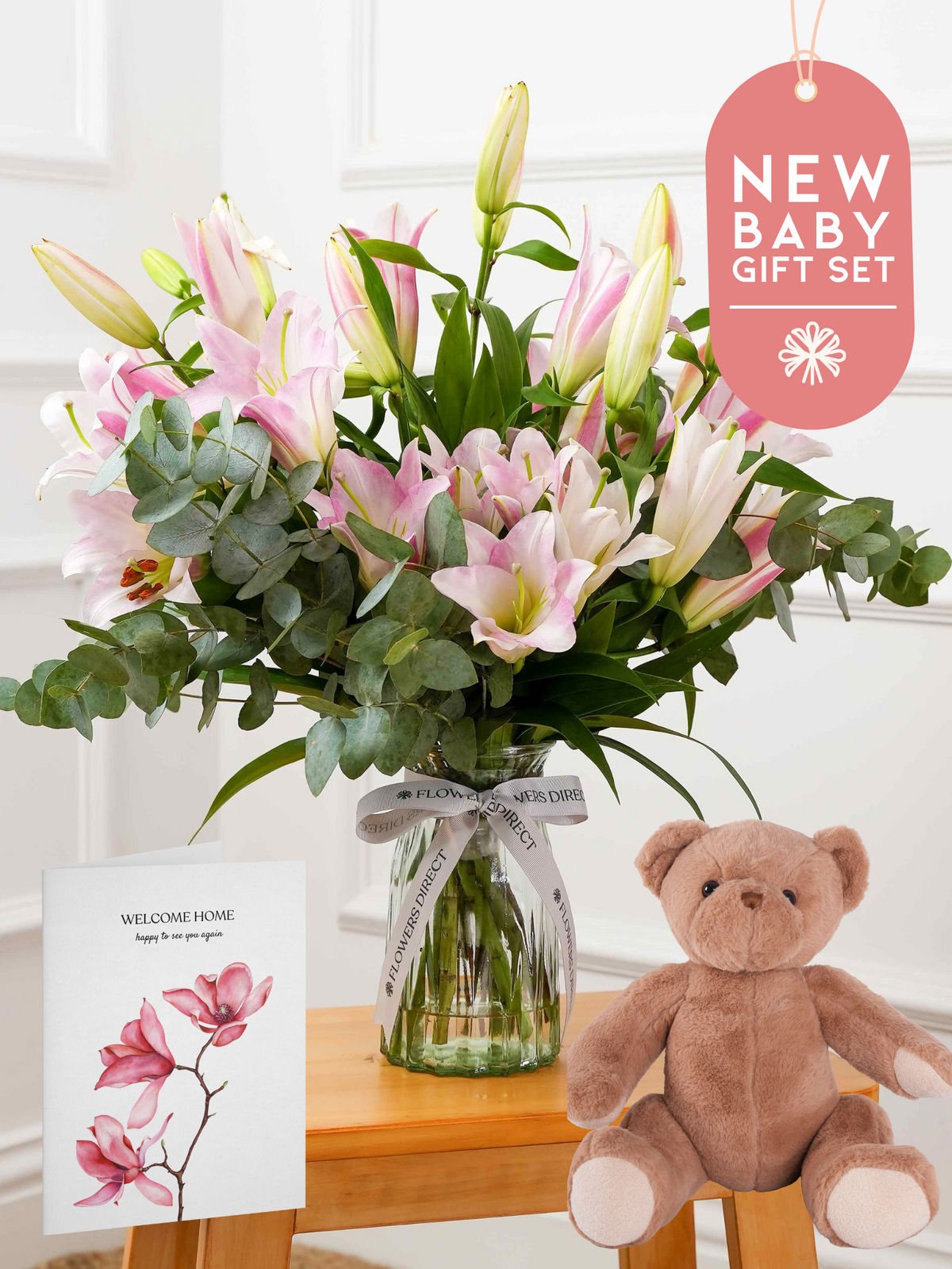 New Baby Pink Lily - Vase Gift Set