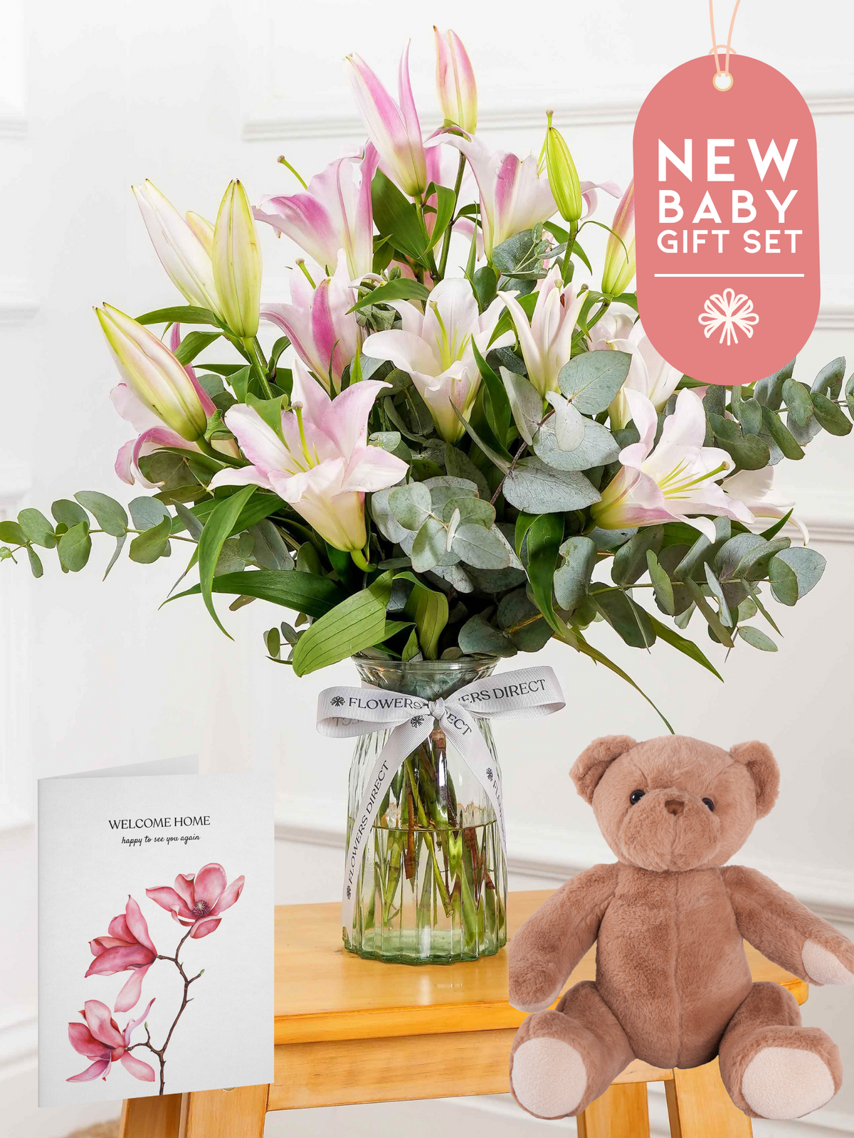 New Baby Pink Lily - Vase Gift Set