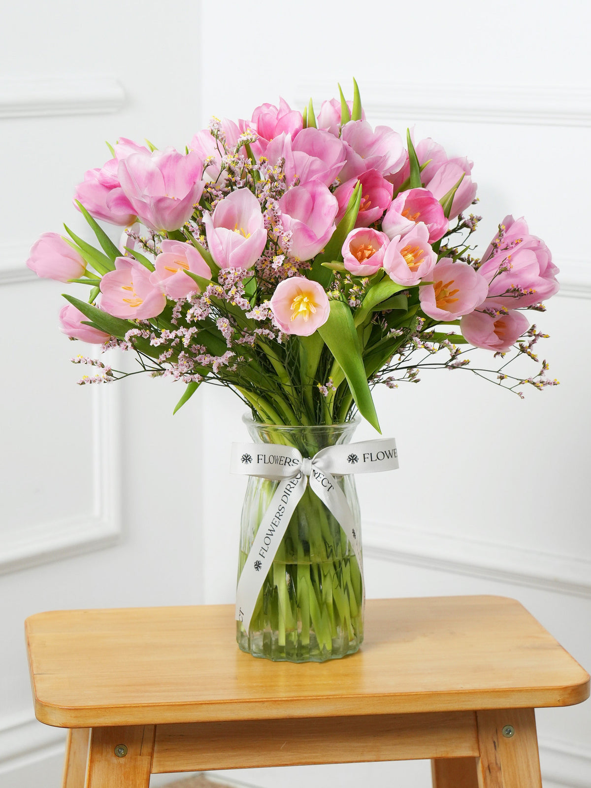 Women&#39;s Day Pink Tulips - Vase