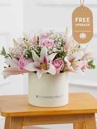 Pink Roses and Pink Lily Hatbox Free Upgrade – Our Pink Roses and Pink Lily Hatbox is a stunning work of art, expertly...