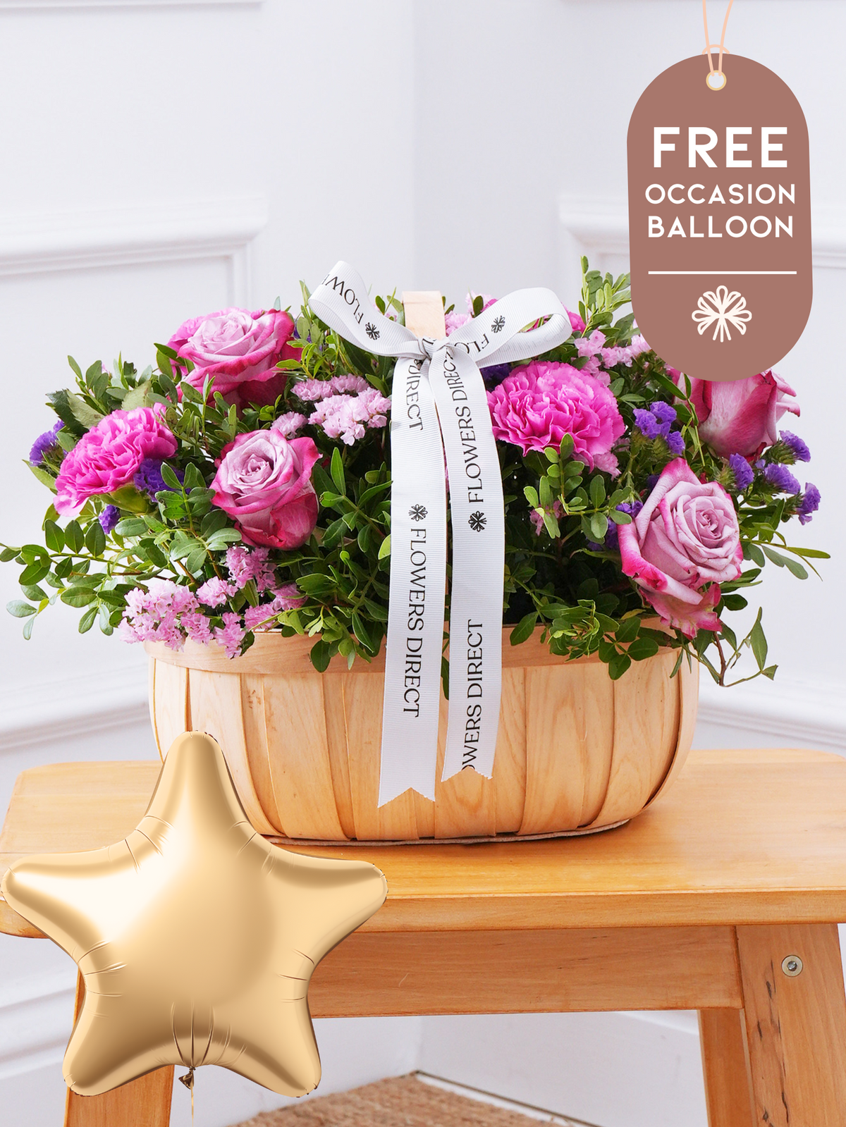 Purple Majesty Basket with Free Balloon to Match the Occasion