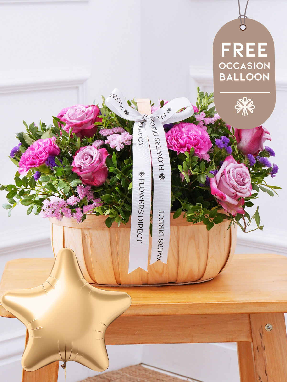Purple Majesty Basket with Free Balloon to Match the Occasion