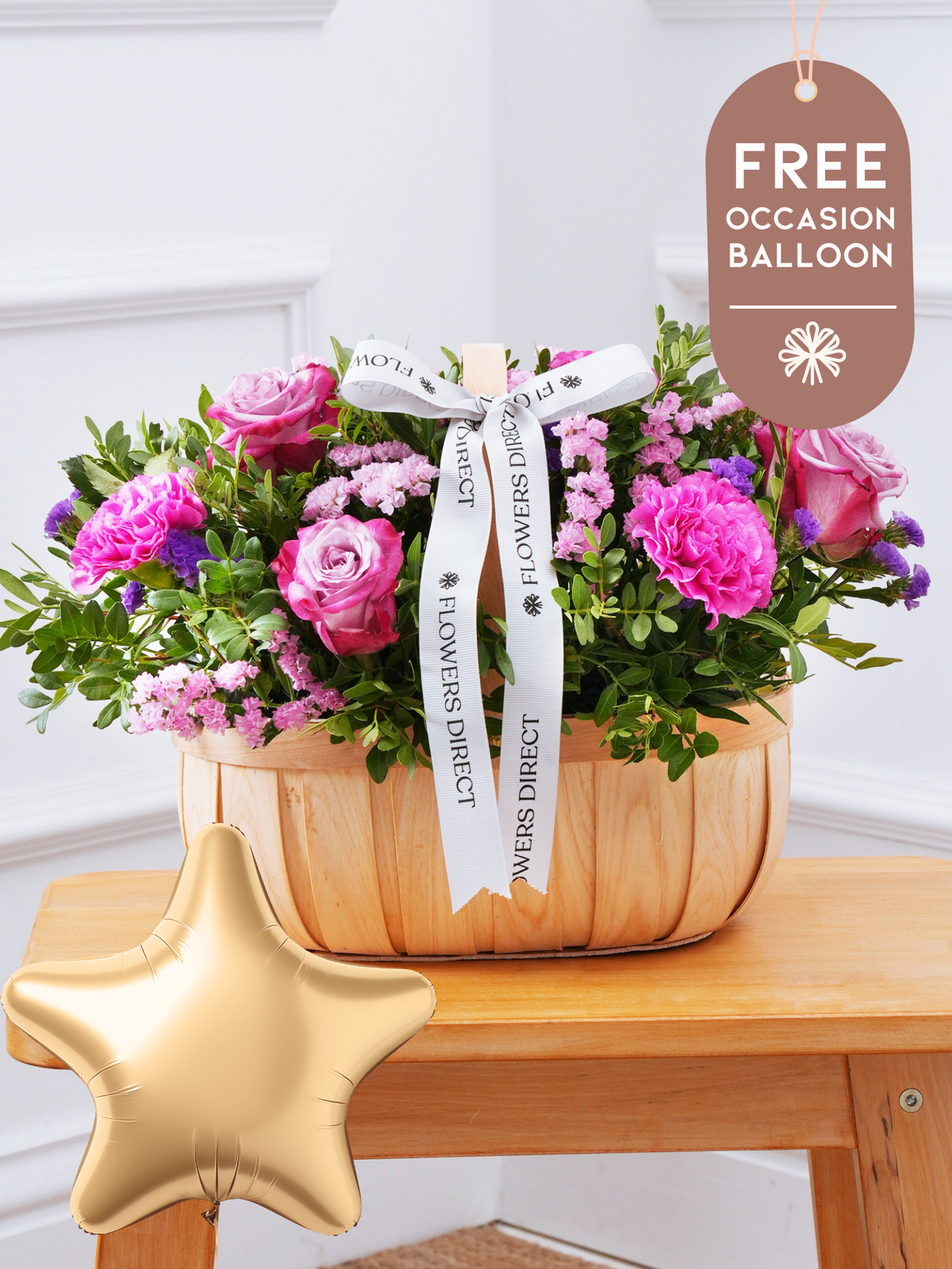 Purple Majesty Basket with Free Balloon to Match the Occasion