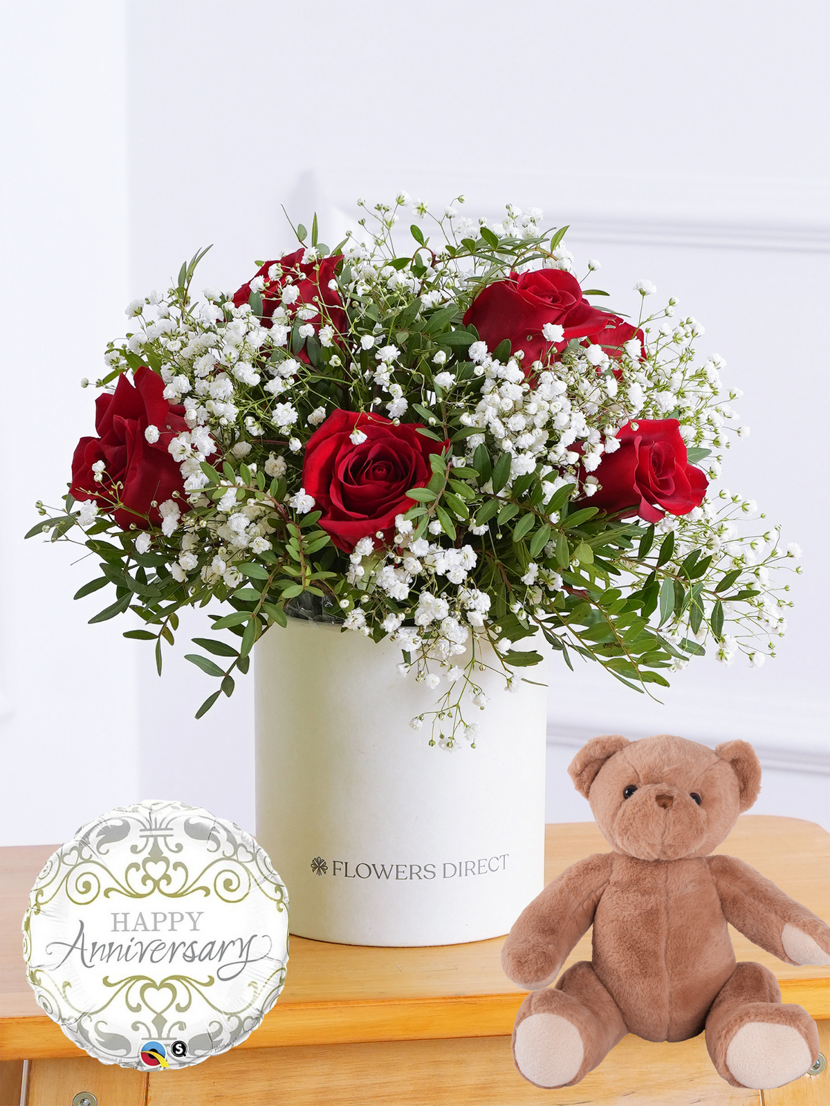 Anniversary Red Roses - Hatbox Gift Set