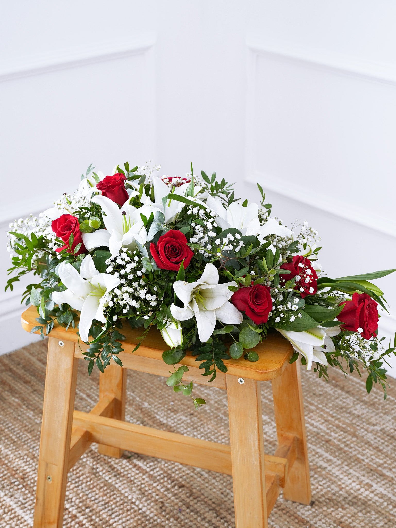 red roses and white lilies meaning Red Roses and White Lily Spray | Funeral Flowers