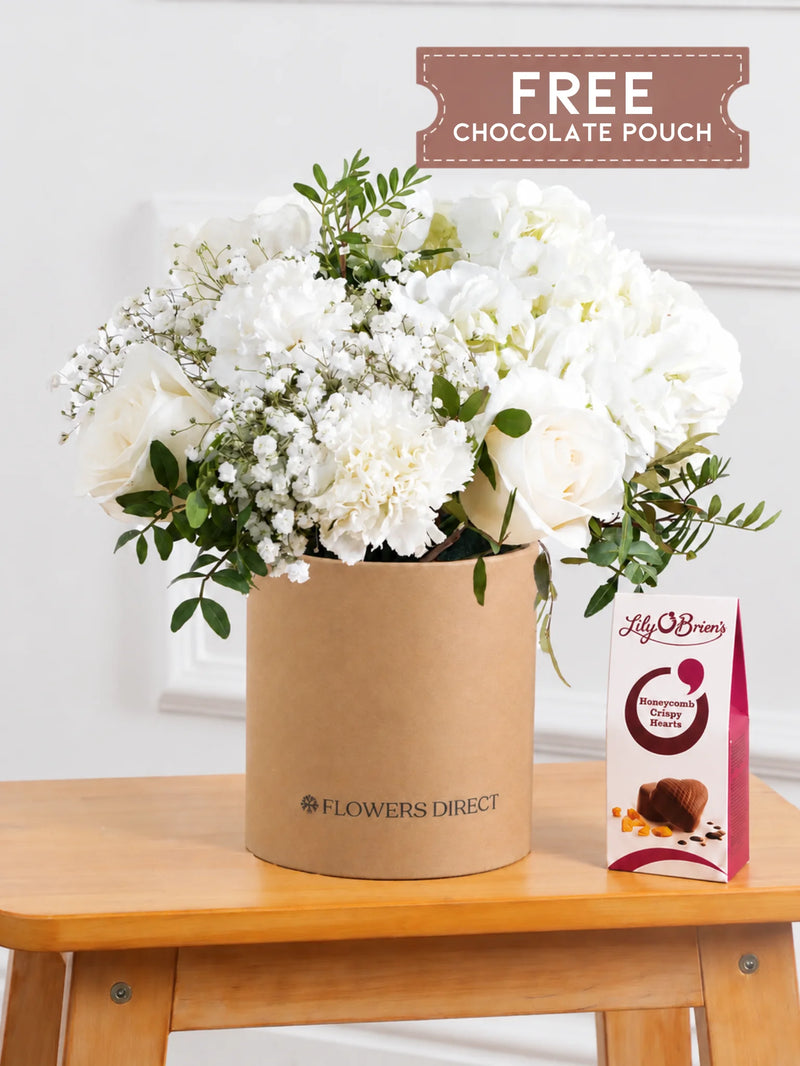 Pure Bliss Hatbox free chocolate pouch