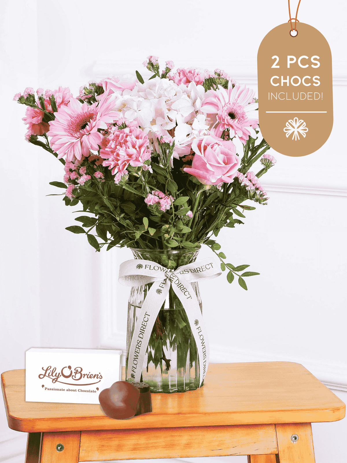 Mother's Day Sweetheart Vase 2 Pcs Chocs included!