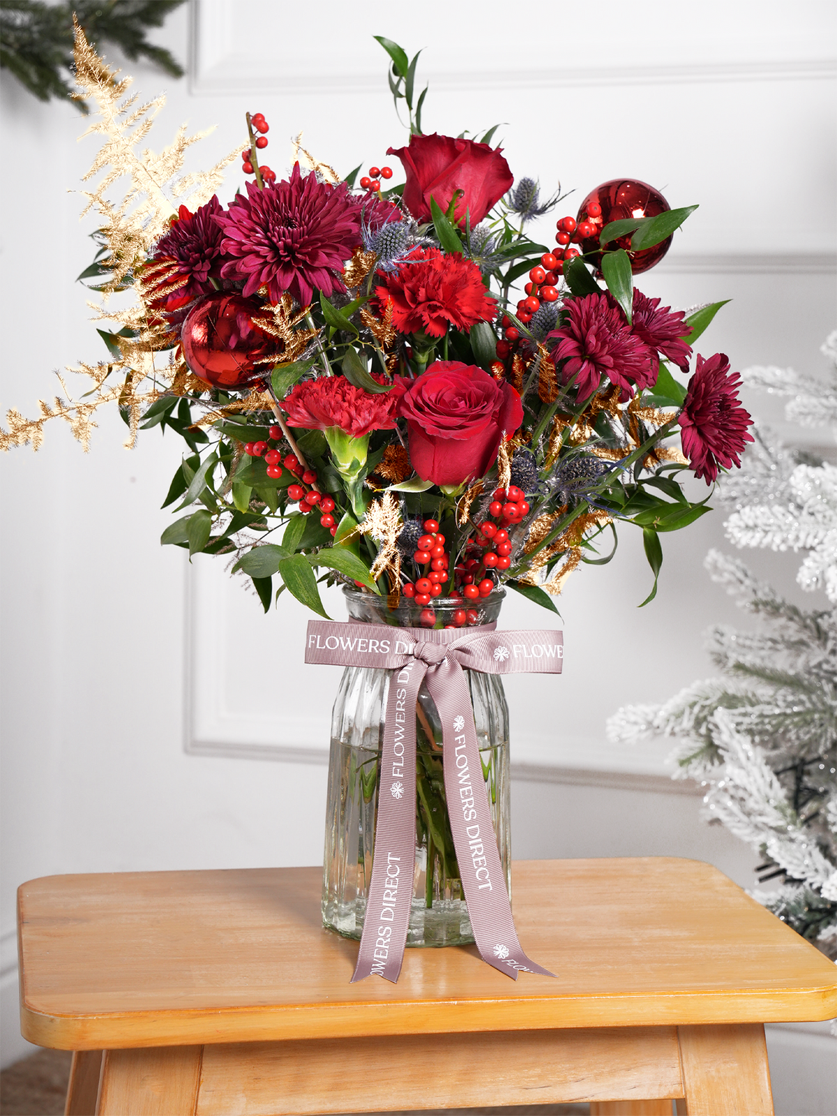 Berry Red Christmas Vase