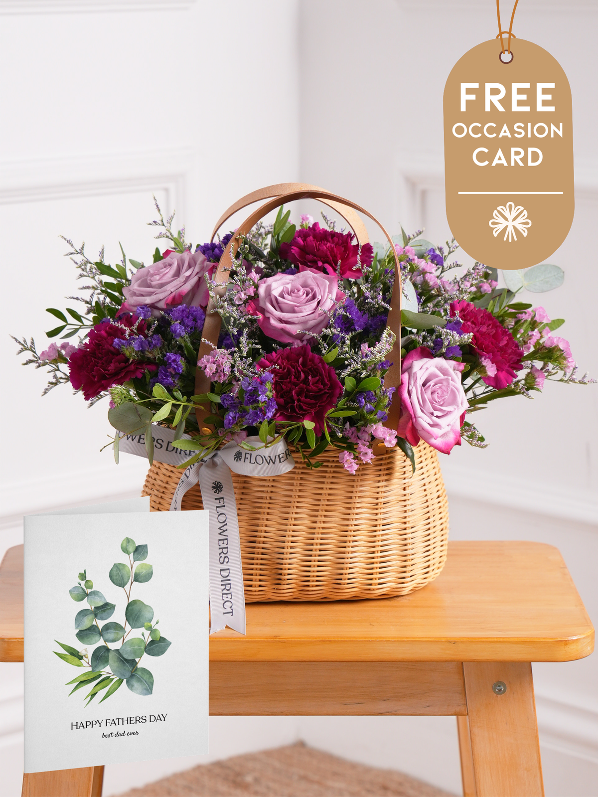 Father's Day Purple Majesty Basket with Free Occasion Card