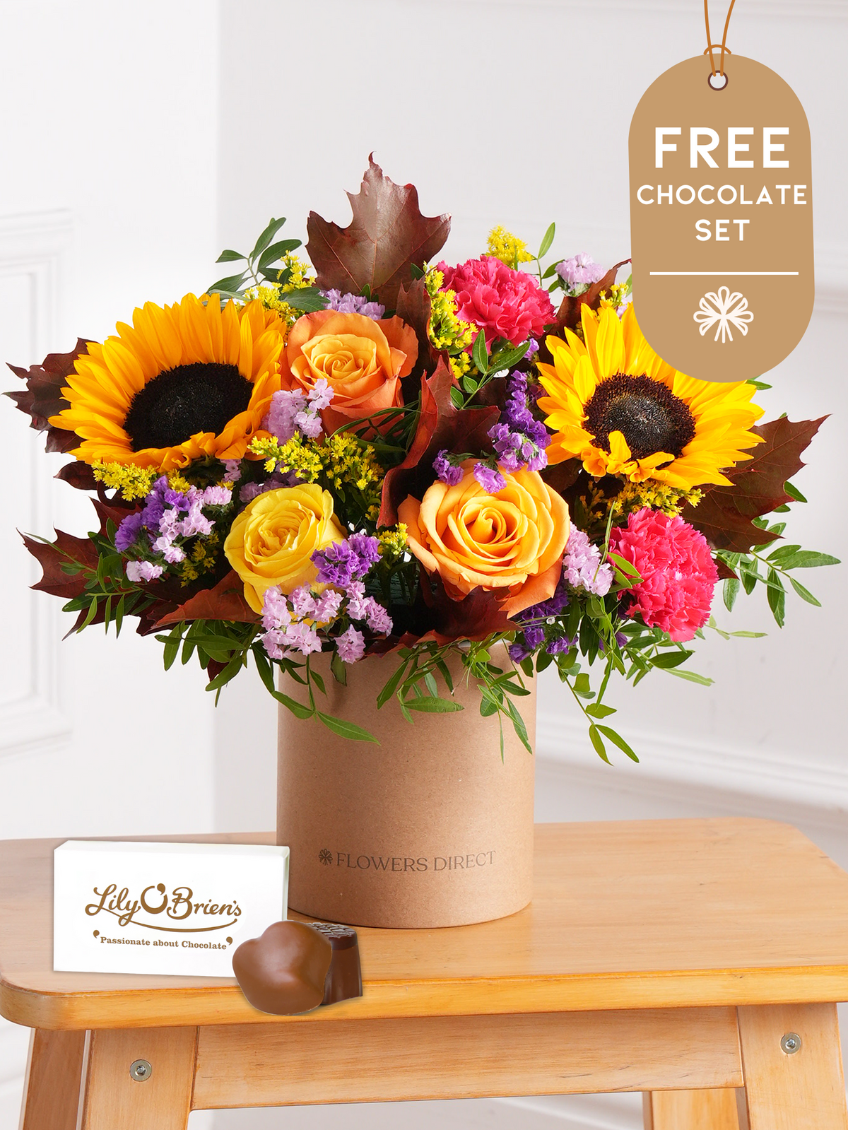 Autumn Charm - Hatbox with Free Chocolate Set