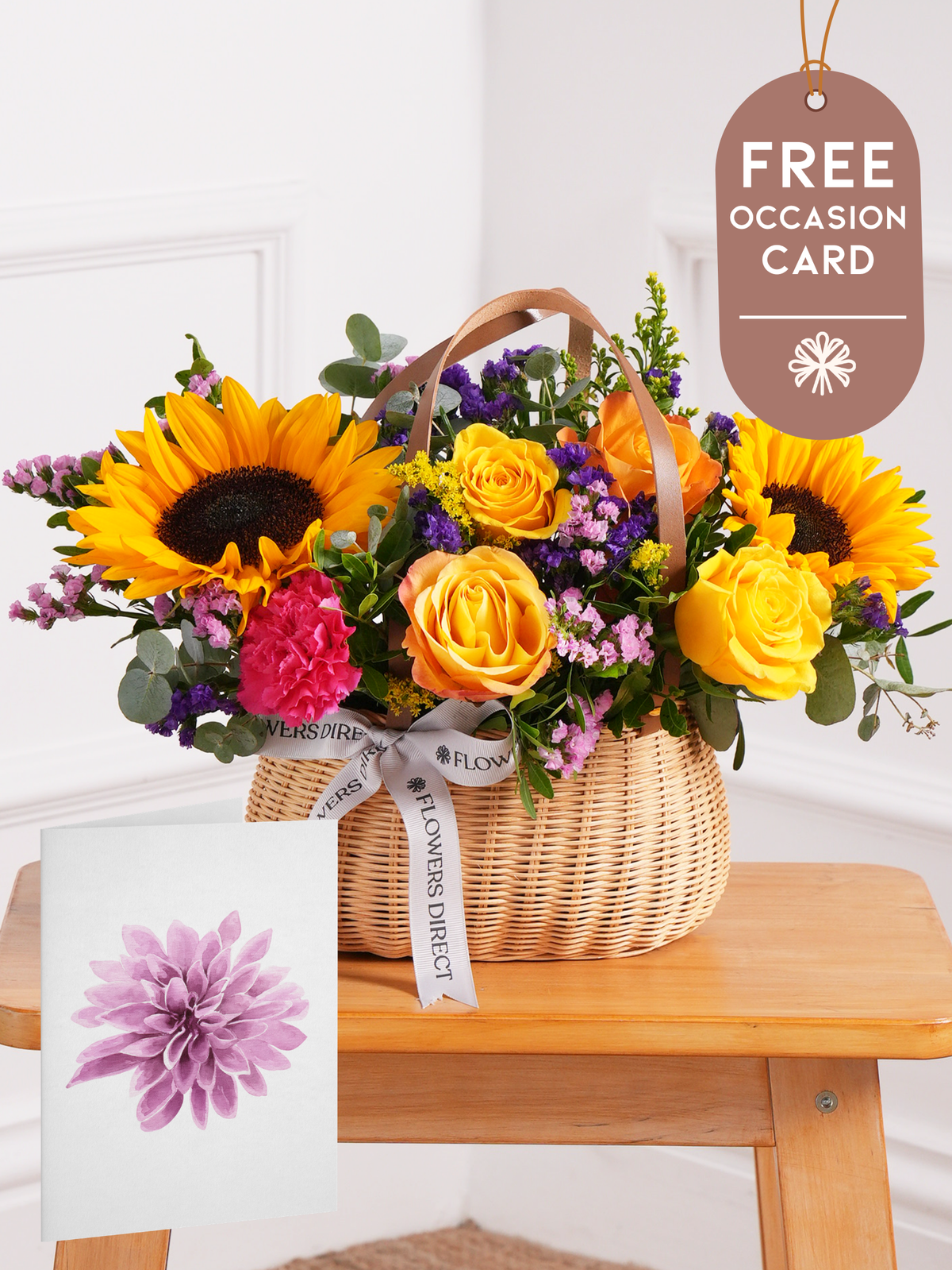 Colour Burst Basket with Free Occasion Card