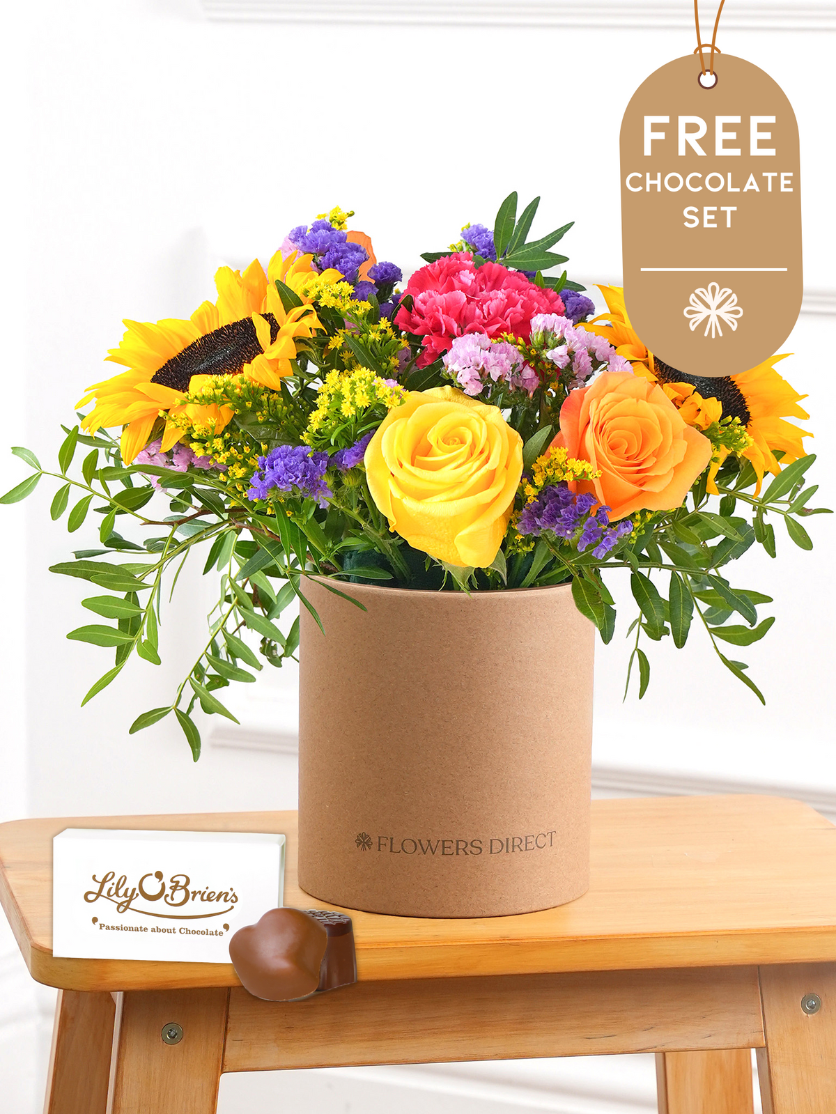 Colour Burst - Hatbox with Free Chocolate Set