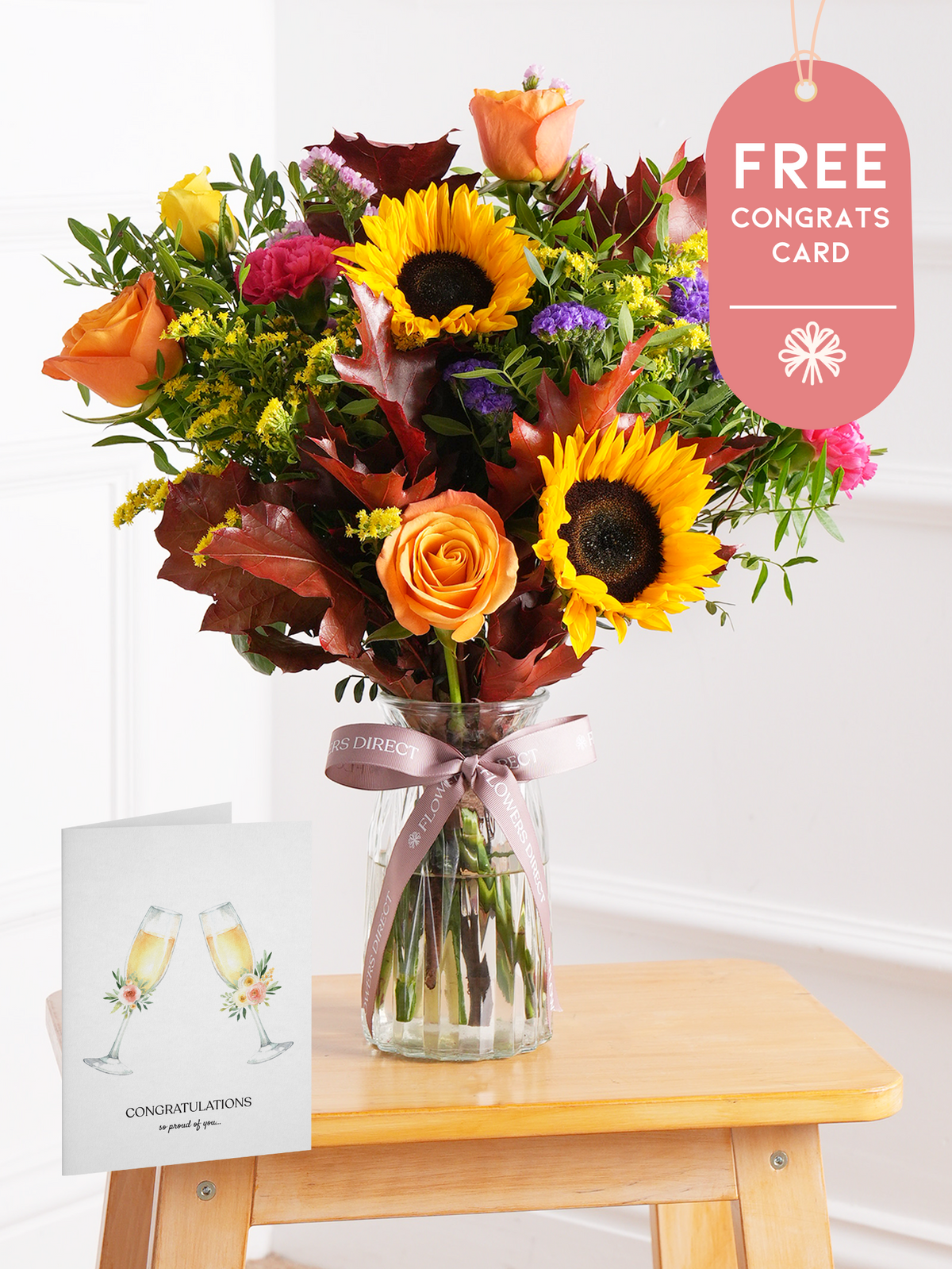 Autumn Charm - Vase with Free Congratulations Card