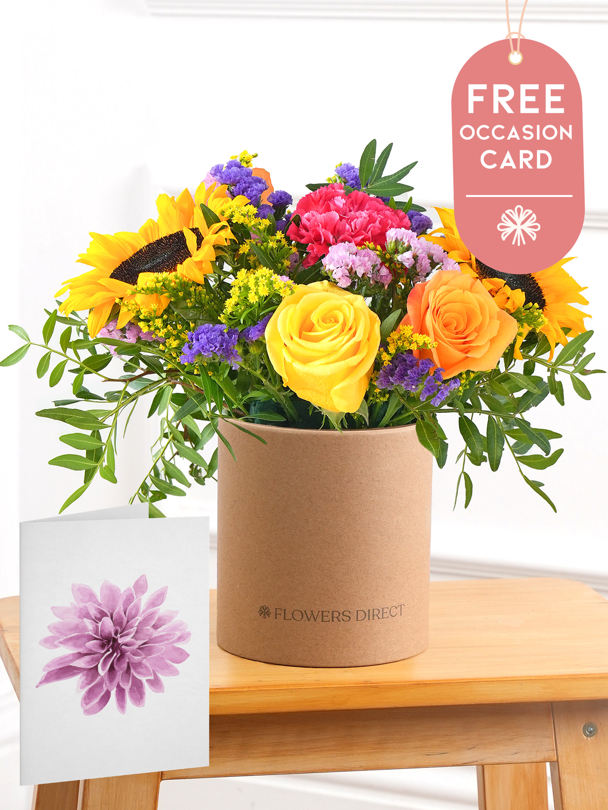 Colour Burst Hatbox with Free Occasion Card