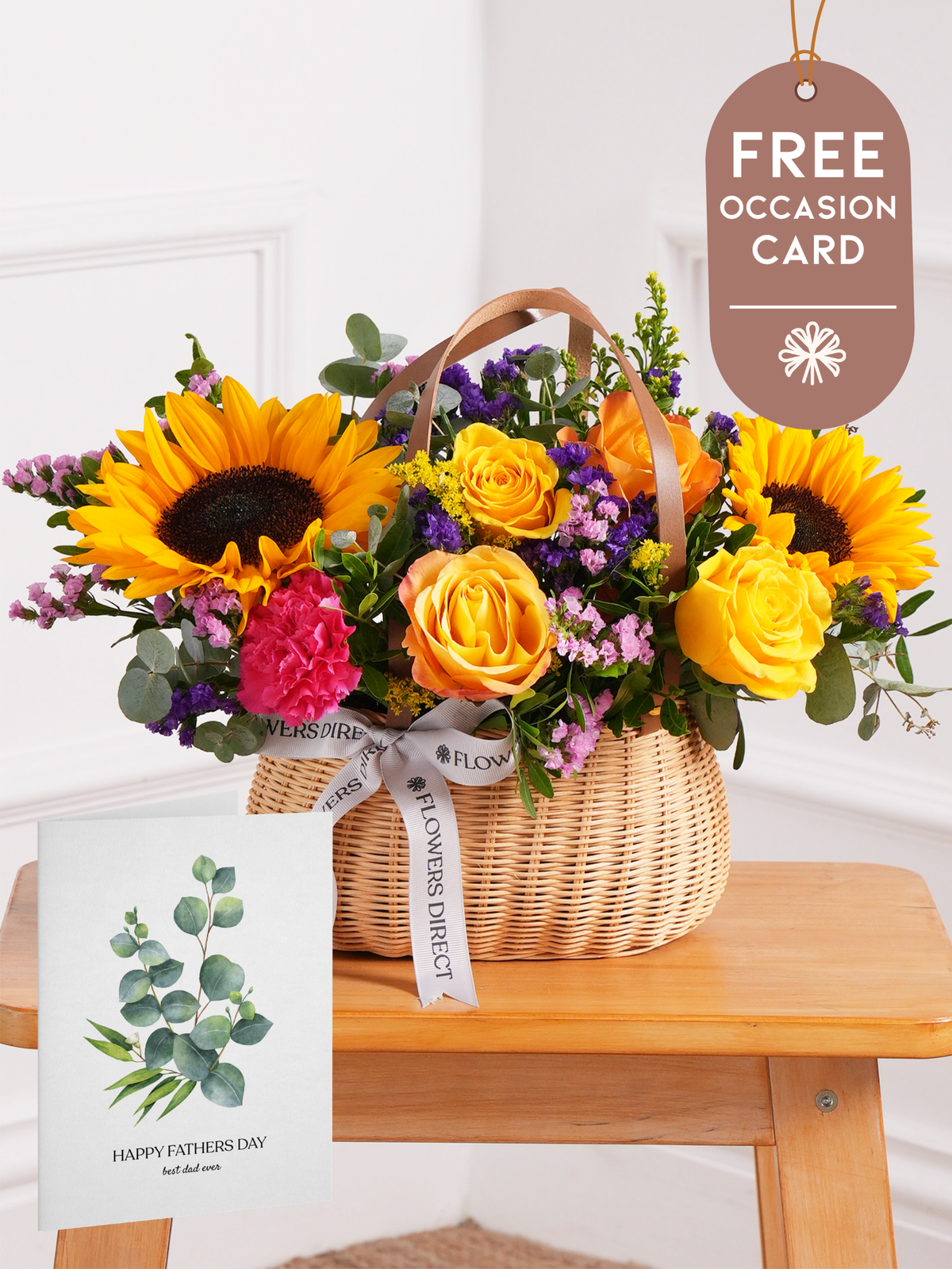 Father's Day Colour Burst Basket with Free Occasion Card