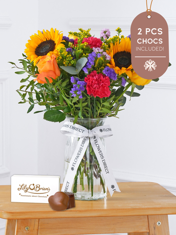 Colour Burst Vase 2 Pcs Chocs included!