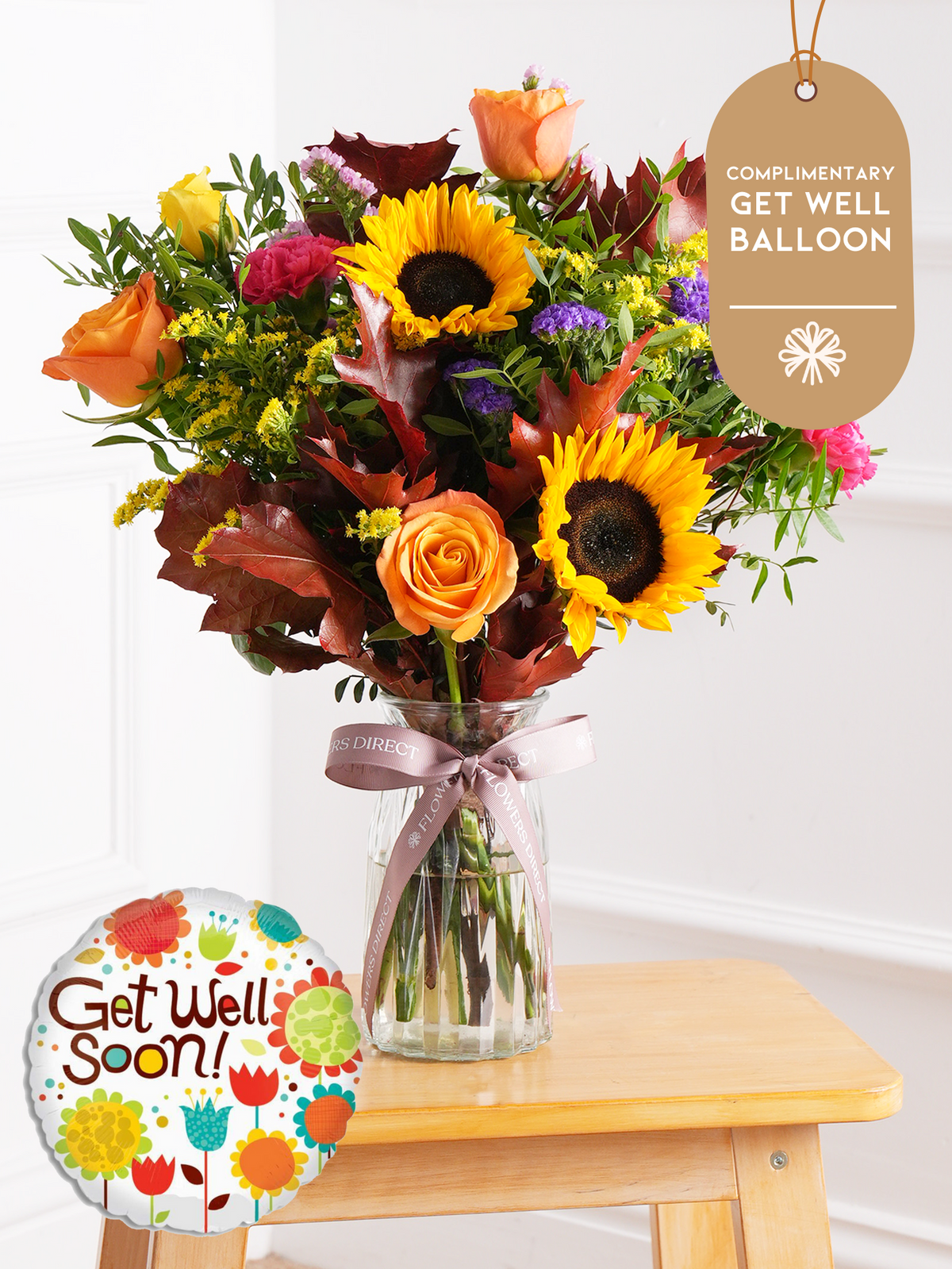 Autumn Charm - Vase with Free Get Well Balloon