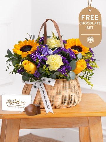 Easter Iris Bliss - Basket with Free Chocolate Set